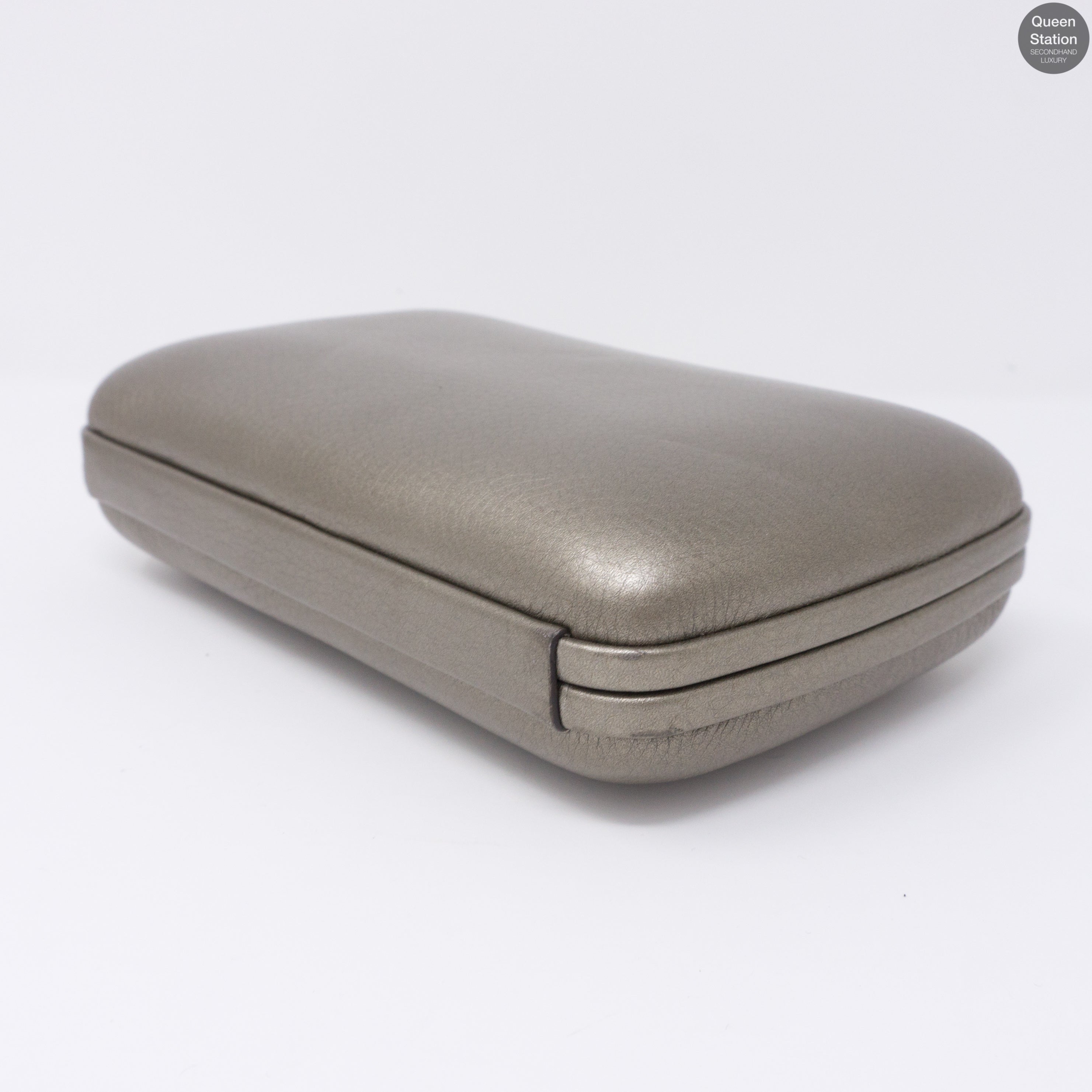 Broadway Minaudiere Leather Hard Clutch