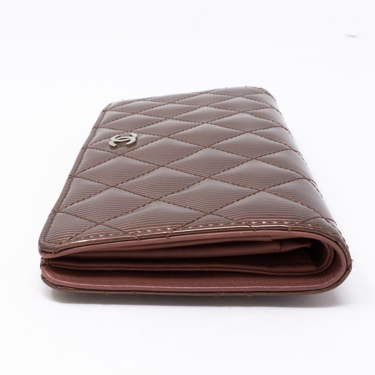 Classic Long Wallet Striped Patent Leather