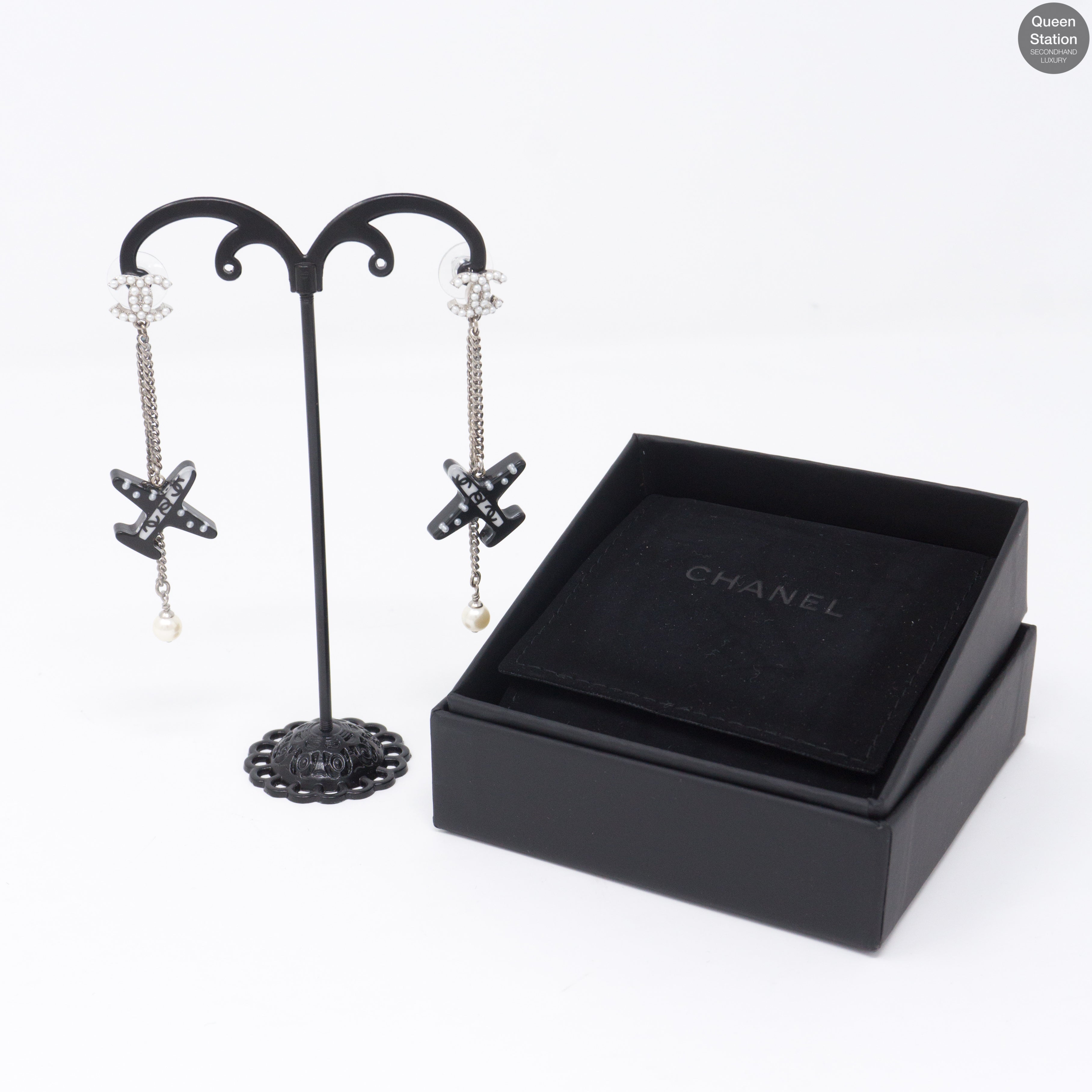 CC Pearl Airplane Earrings