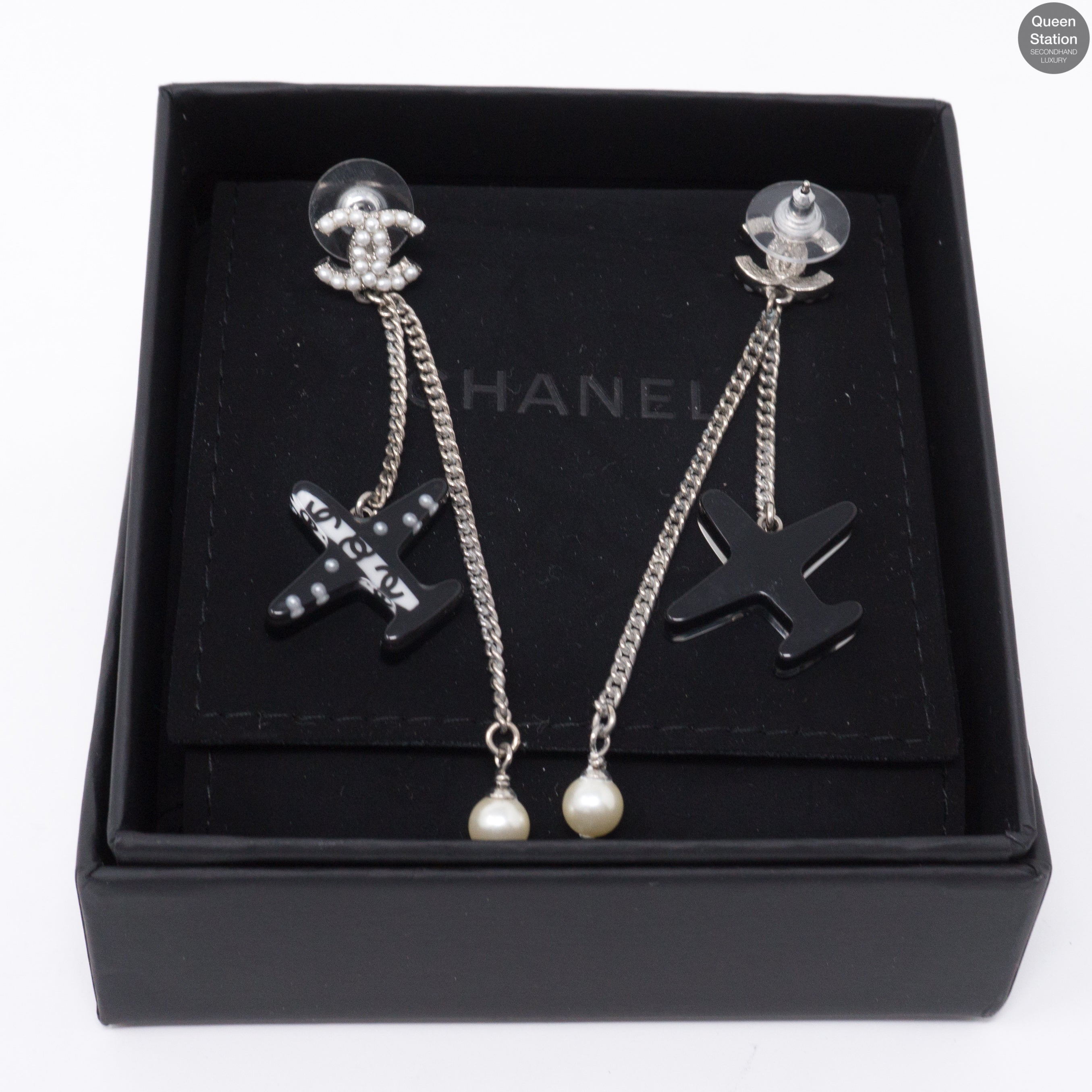 CC Pearl Airplane Earrings