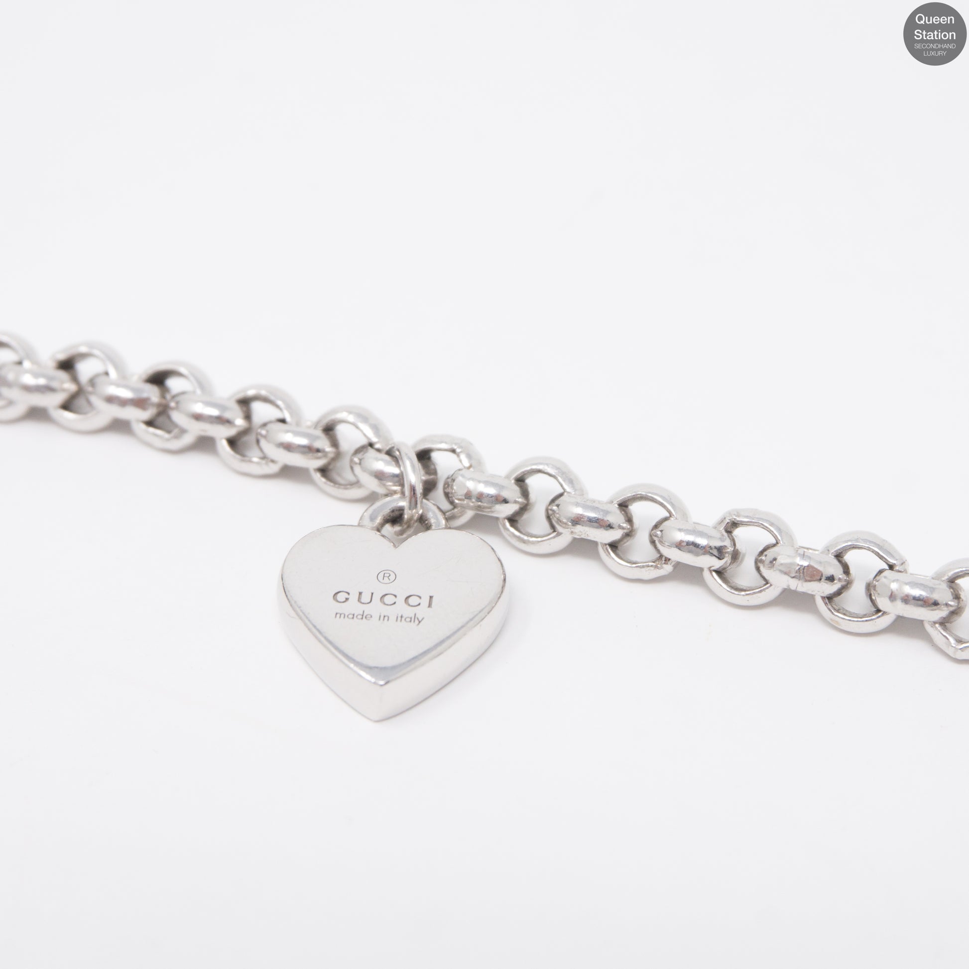 GUCCI Sterling Silver Trademark Charm Bracelet 531977