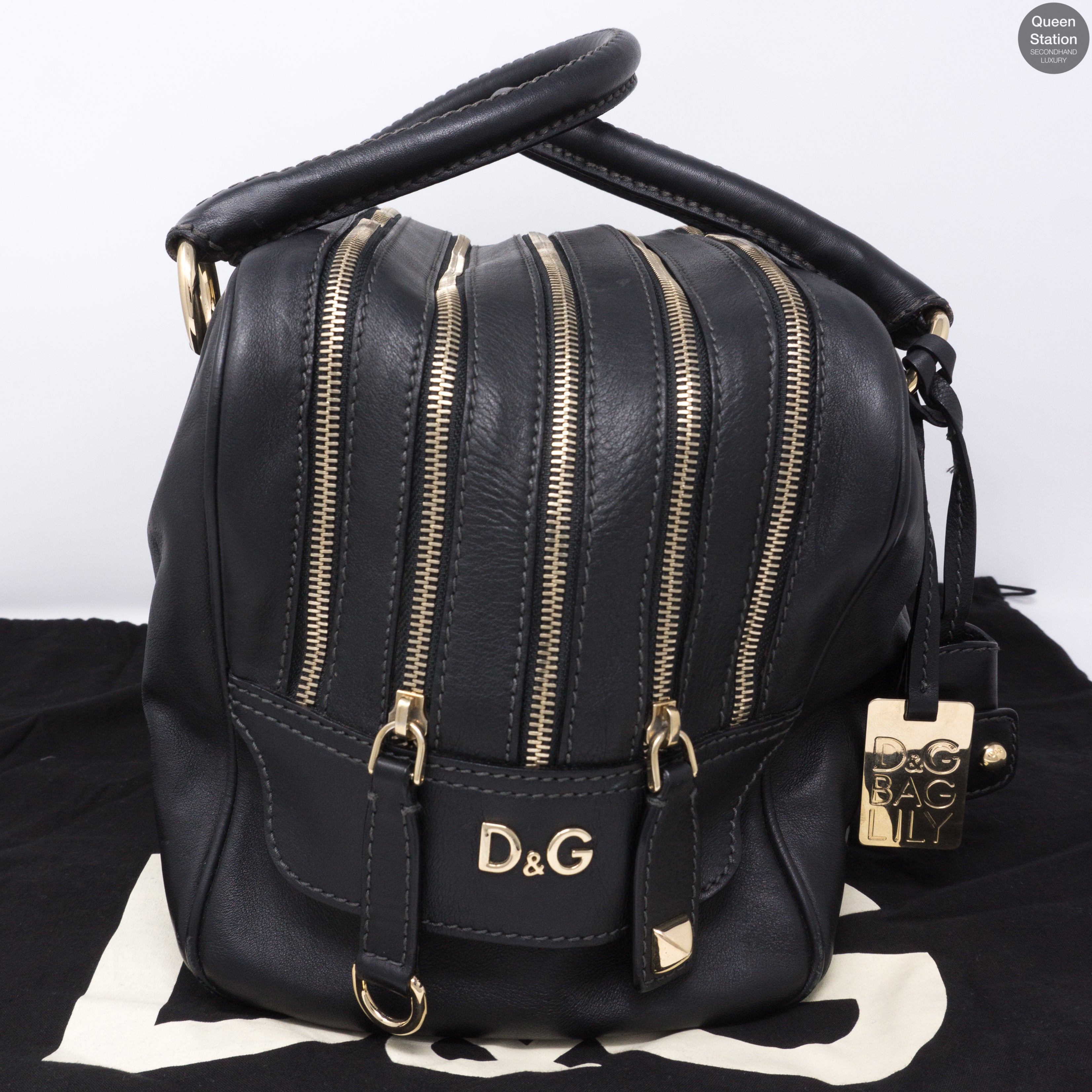 Dolce Gabbana Bag Lily Black Leather Queen Station