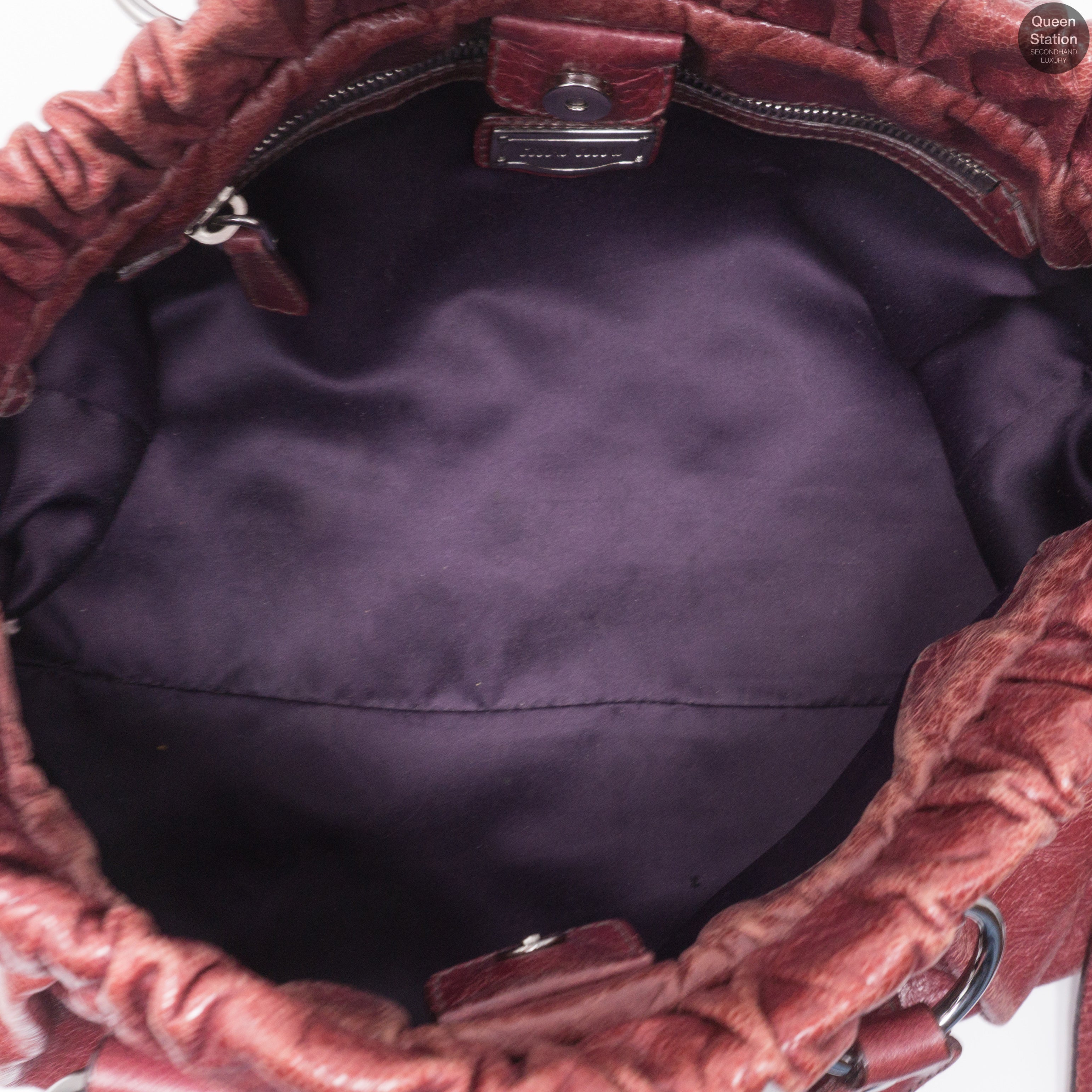 Two-way Burgundy Vitello Leather Bag
