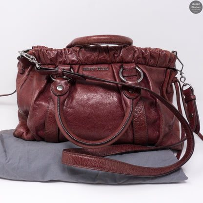 Two-way Burgundy Vitello Leather Bag