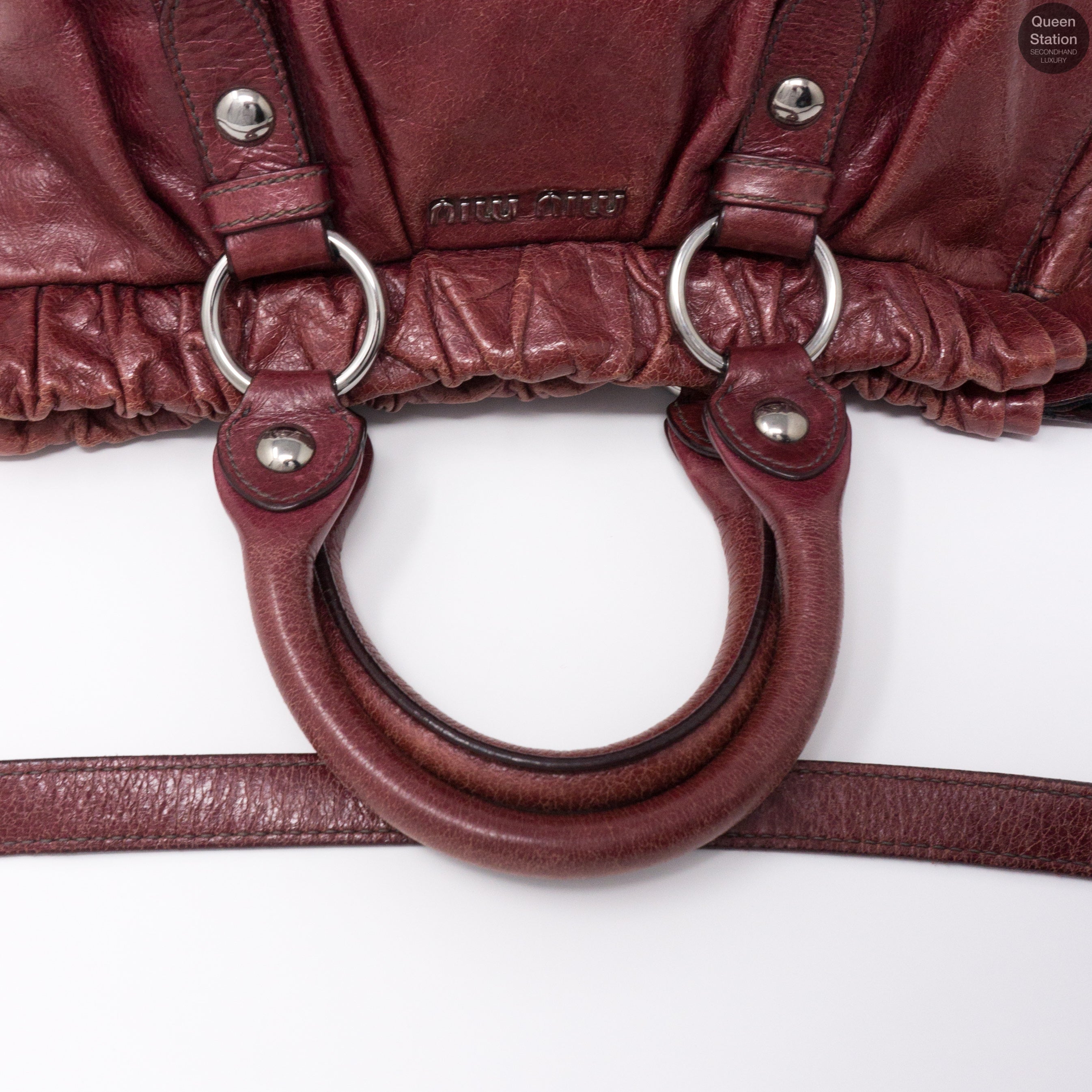 Two-way Burgundy Vitello Leather Bag