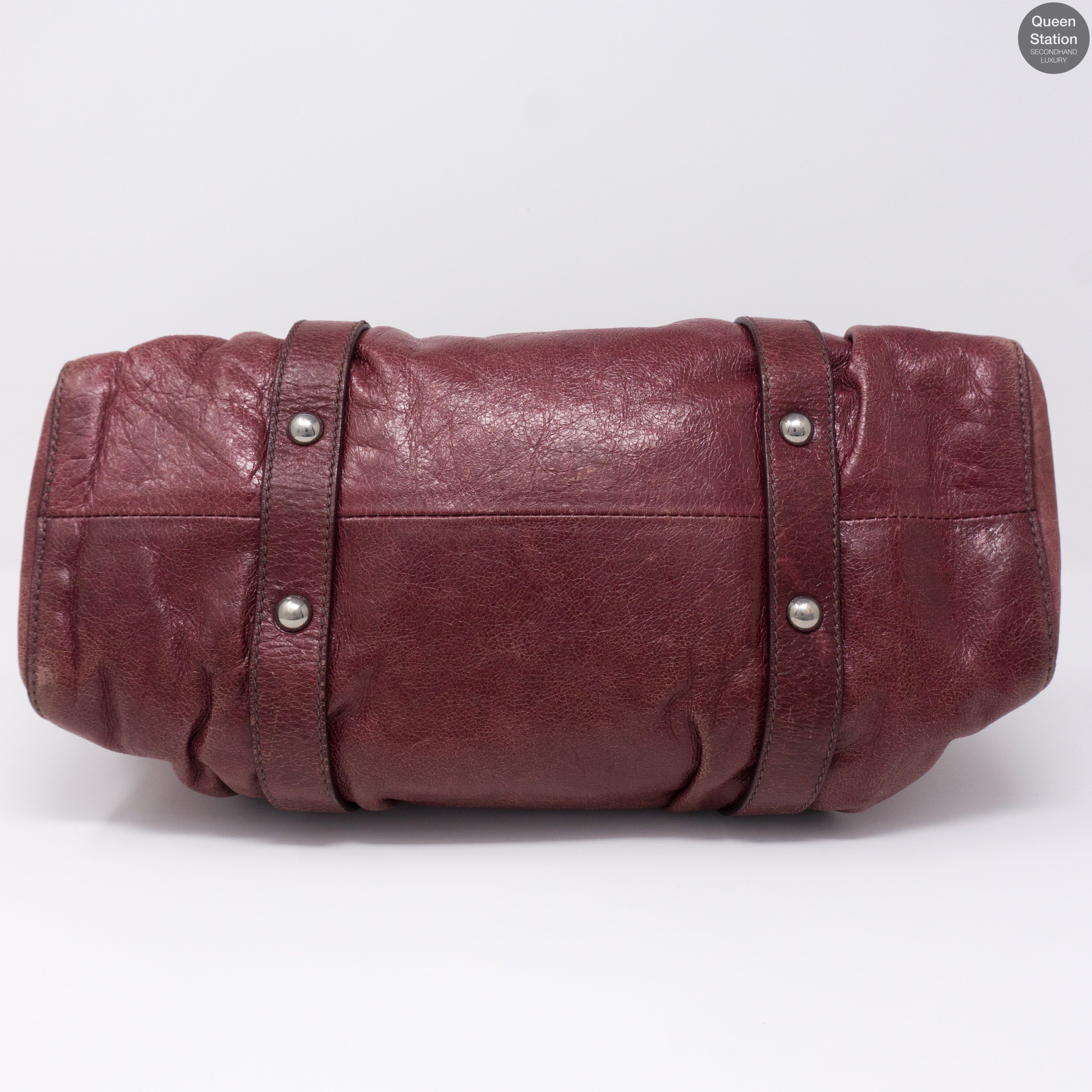 Two-way Burgundy Vitello Leather Bag