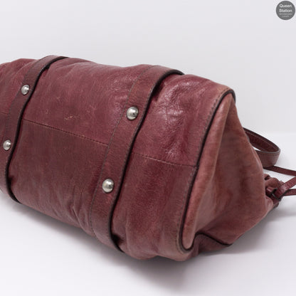 Two-way Burgundy Vitello Leather Bag