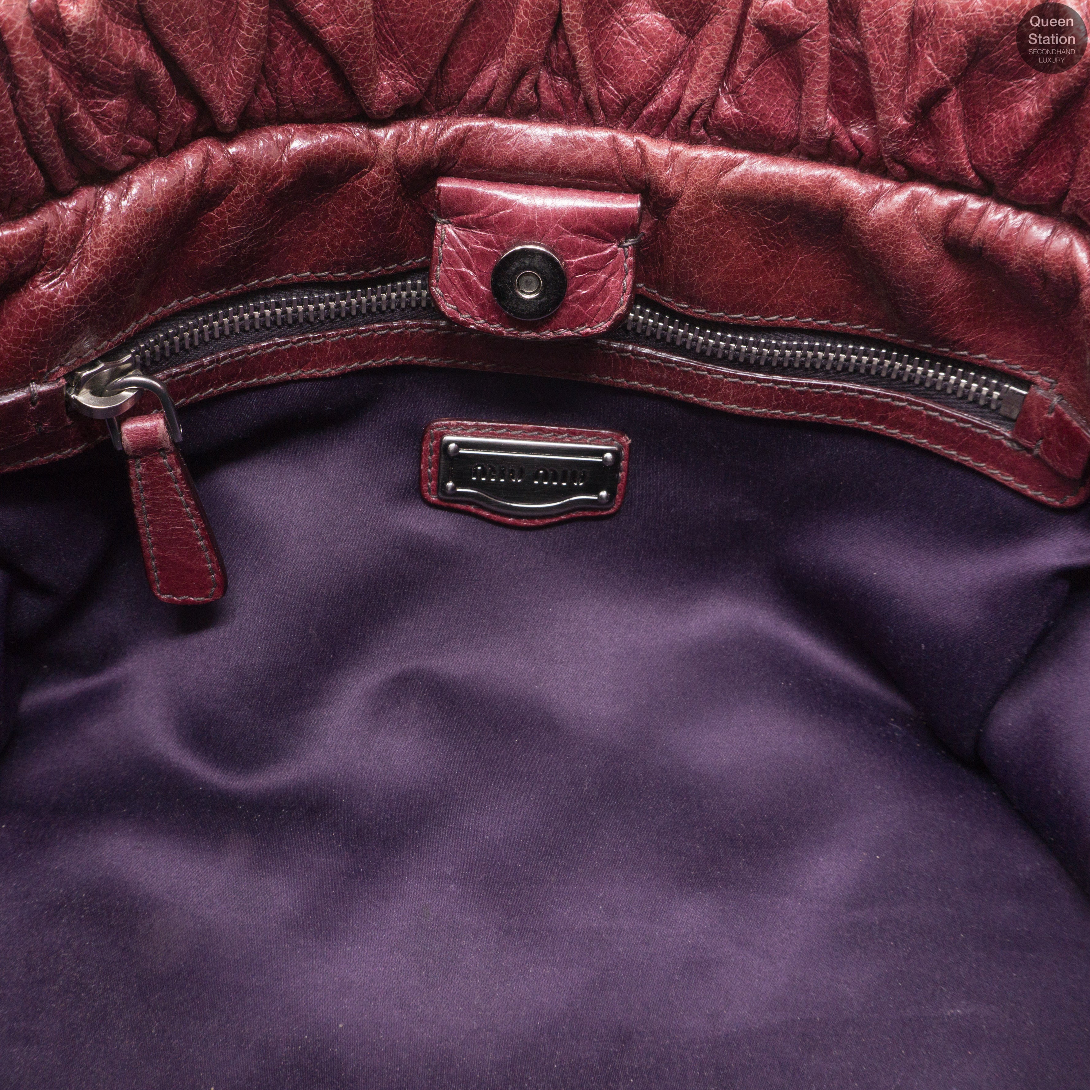Two-way Burgundy Vitello Leather Bag