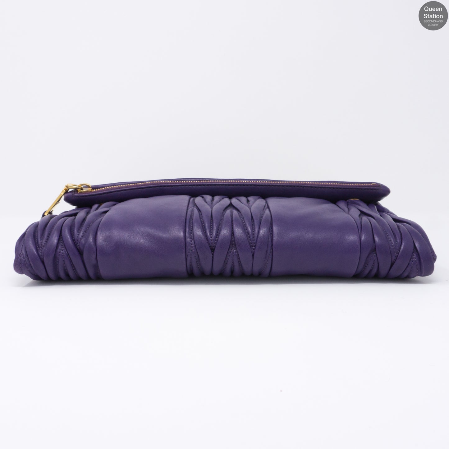 Purple Matelasse Nappa Leather Crossbody Bag
