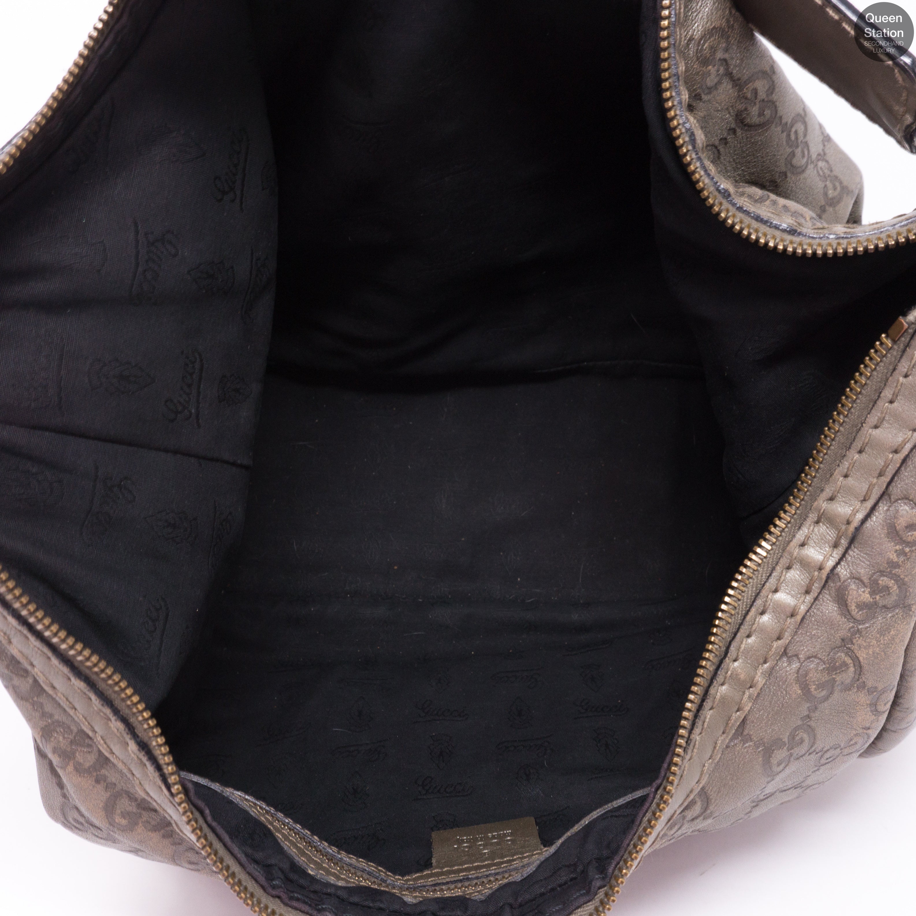 Metallic Guccissima Medium Jockey Hobo