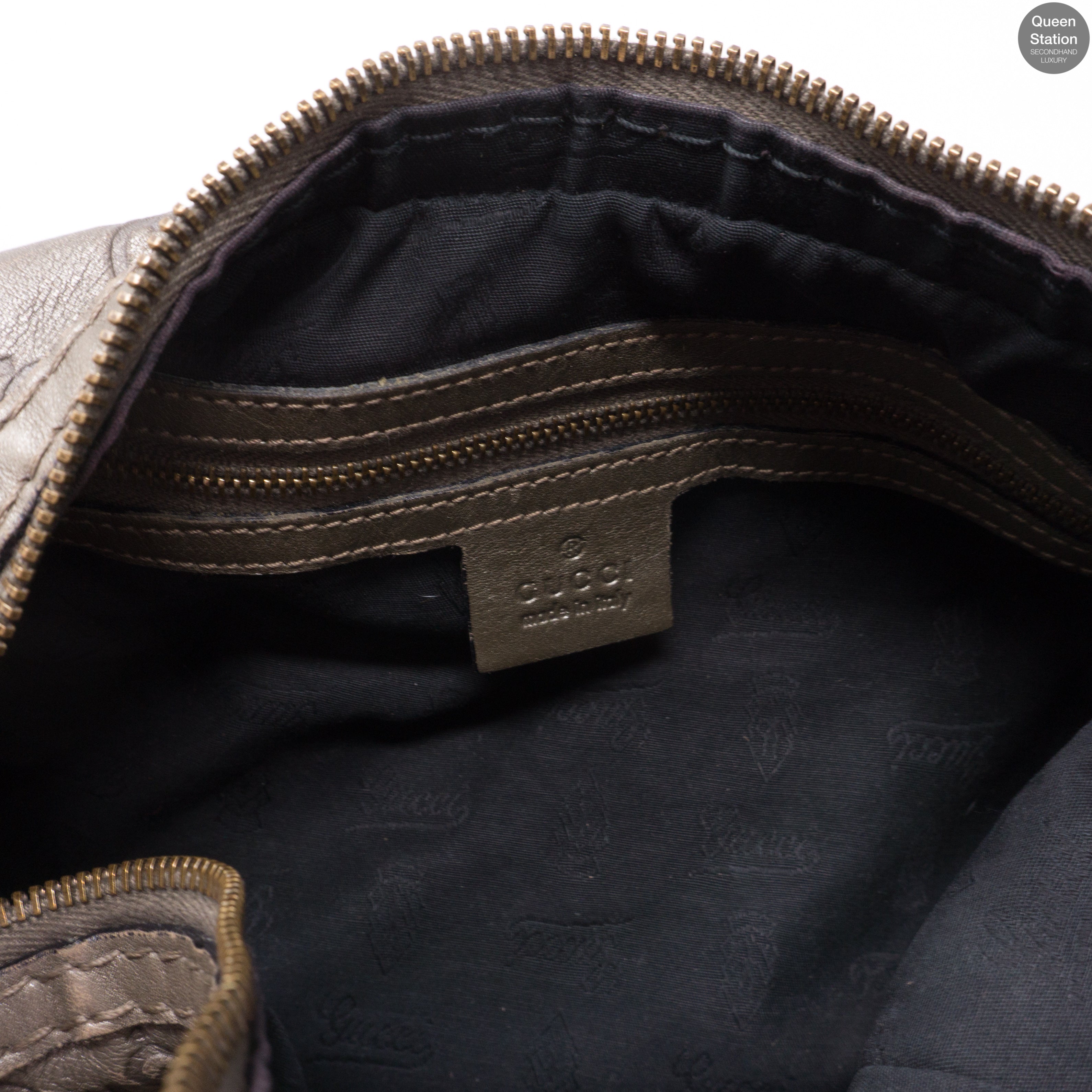Metallic Guccissima Medium Jockey Hobo
