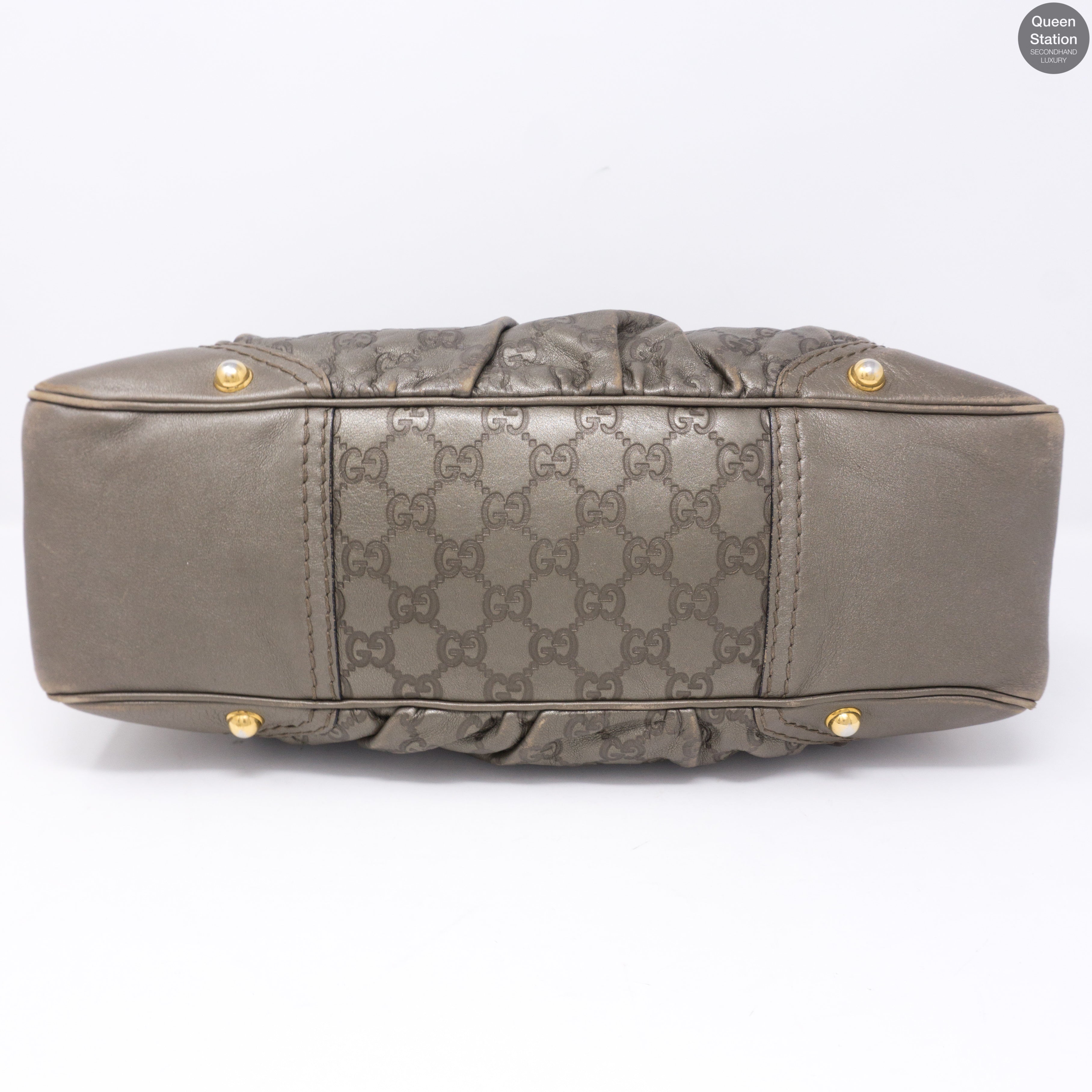 Metallic Guccissima Medium Jockey Hobo