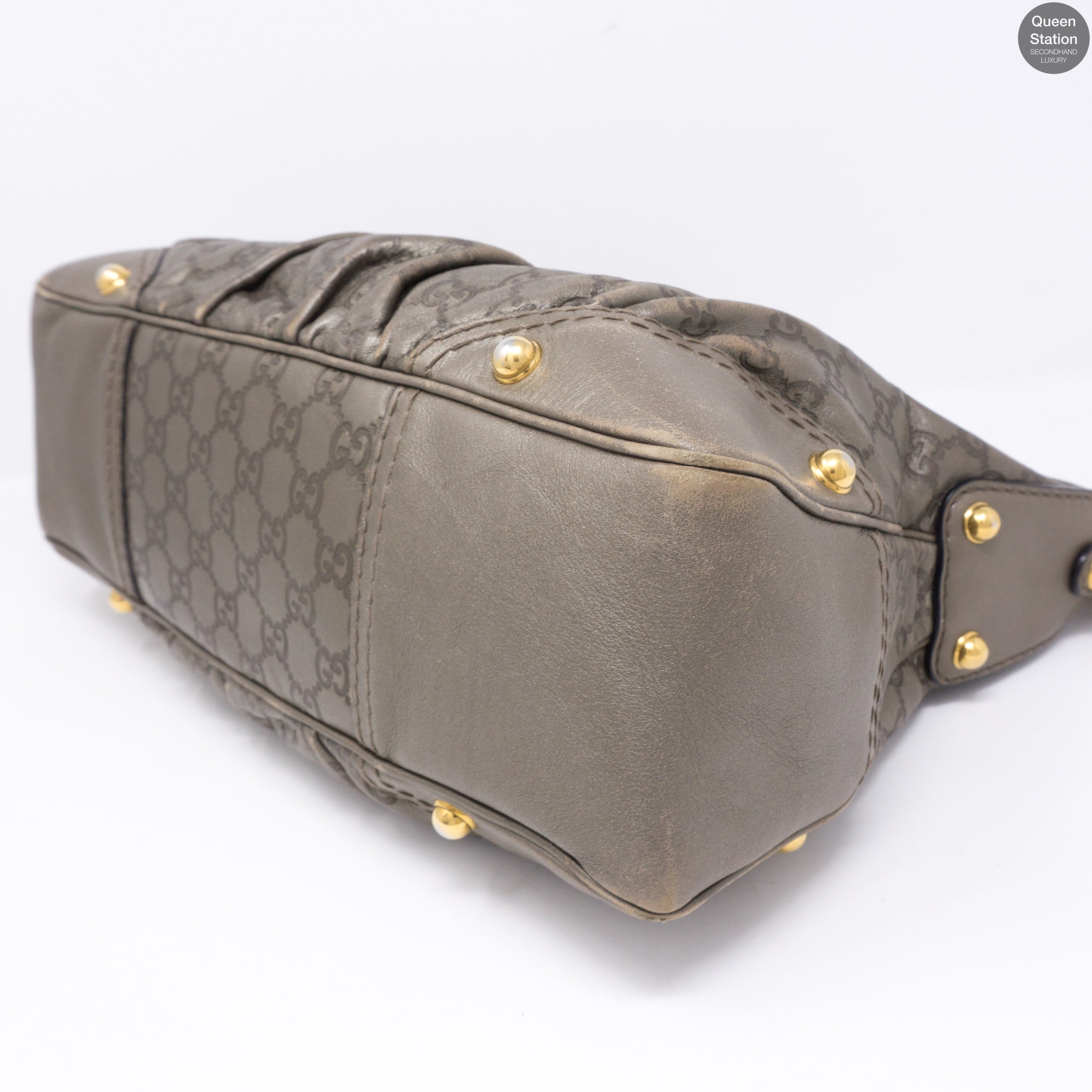 Metallic Guccissima Medium Jockey Hobo