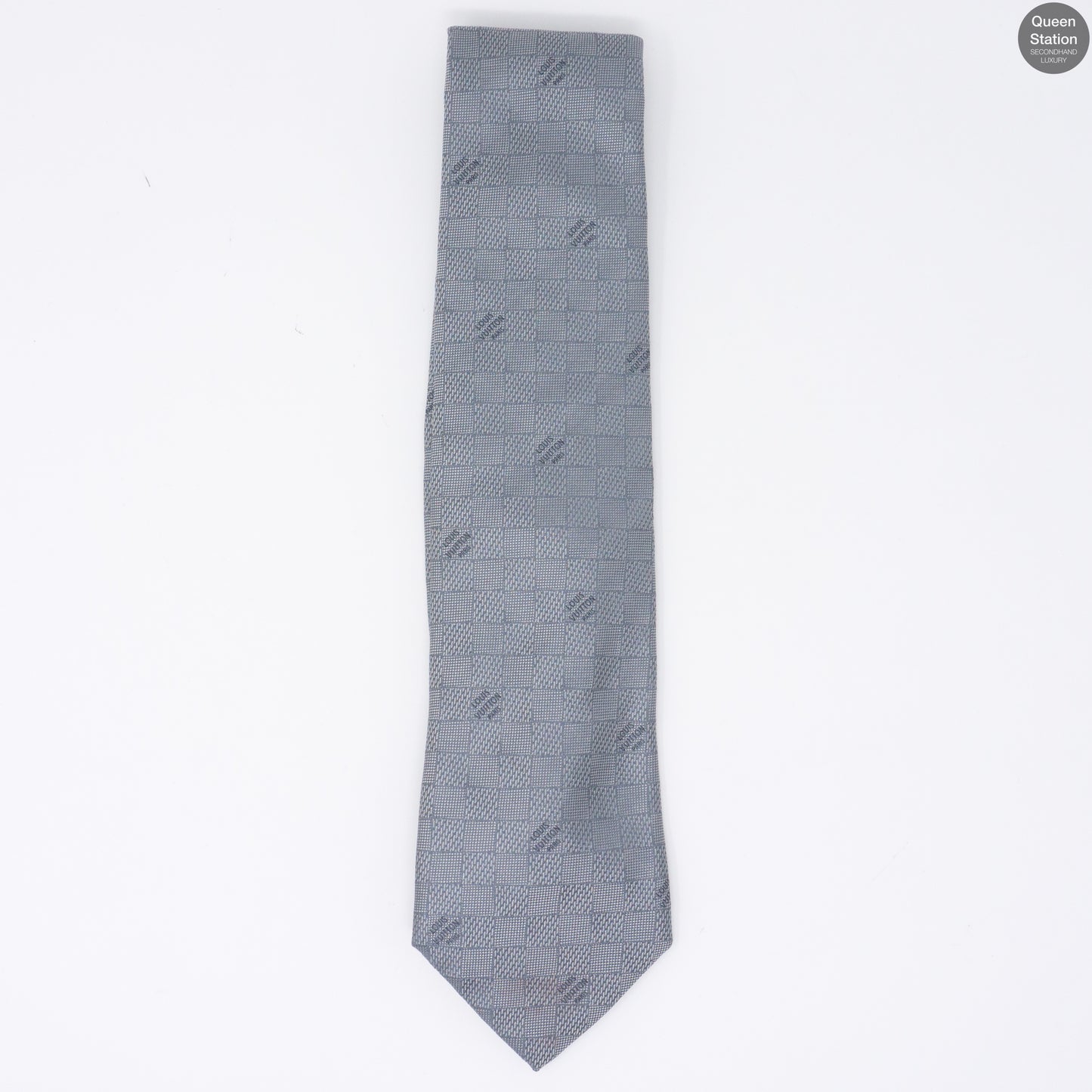 Damier Classique Gray Silk Tie