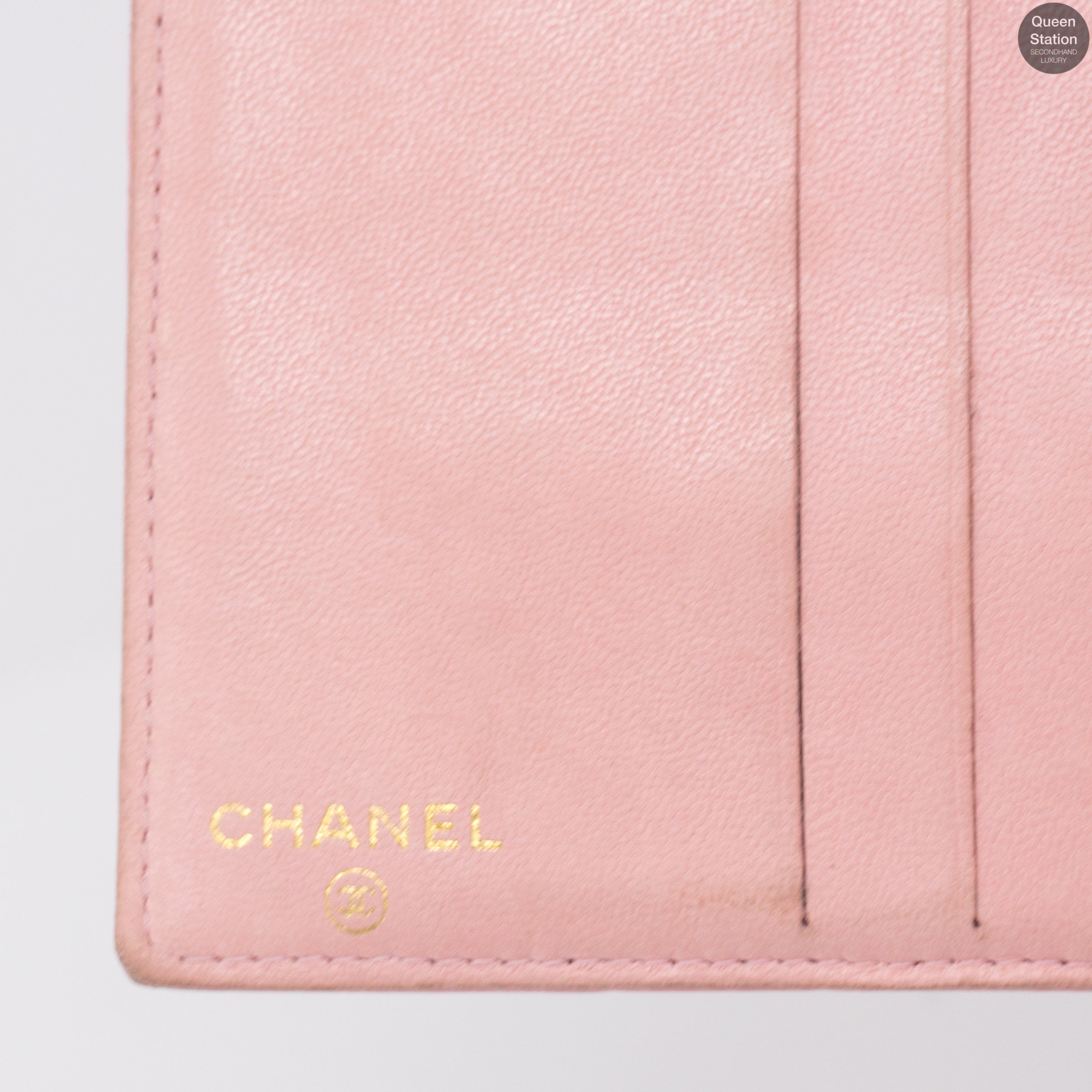 Pink Caviarskin Square Wallet