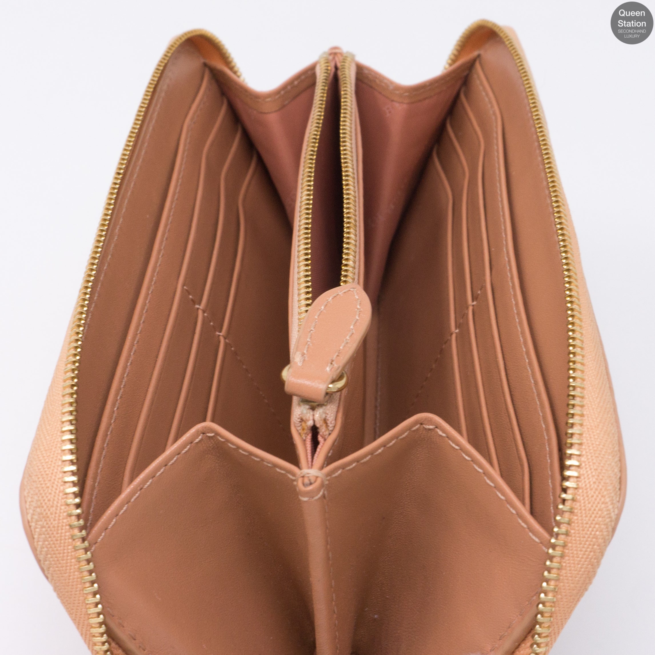 Elmore Haymarket Coral Pink Leather Zip Wallet