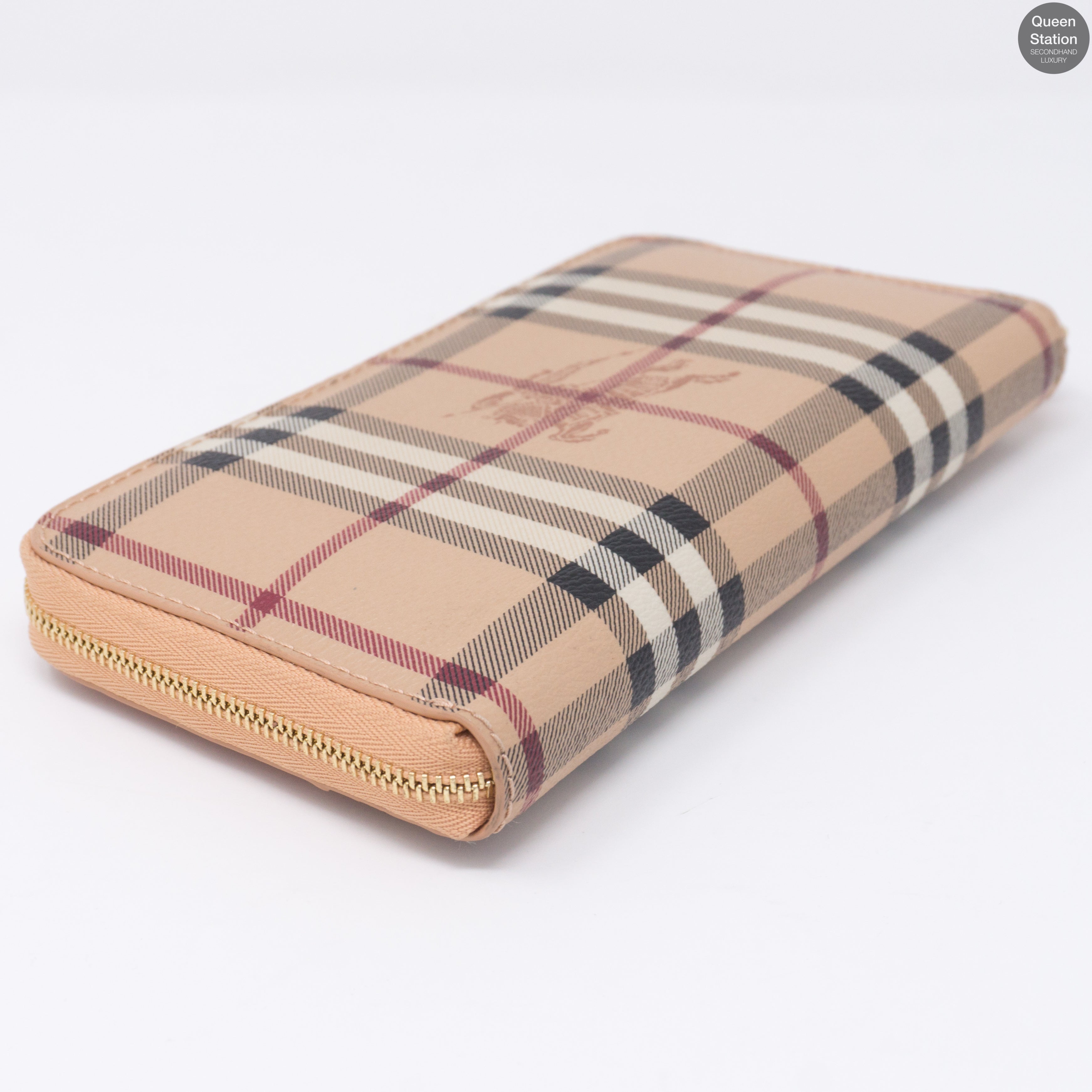 Elmore Haymarket Coral Pink Leather Zip Wallet