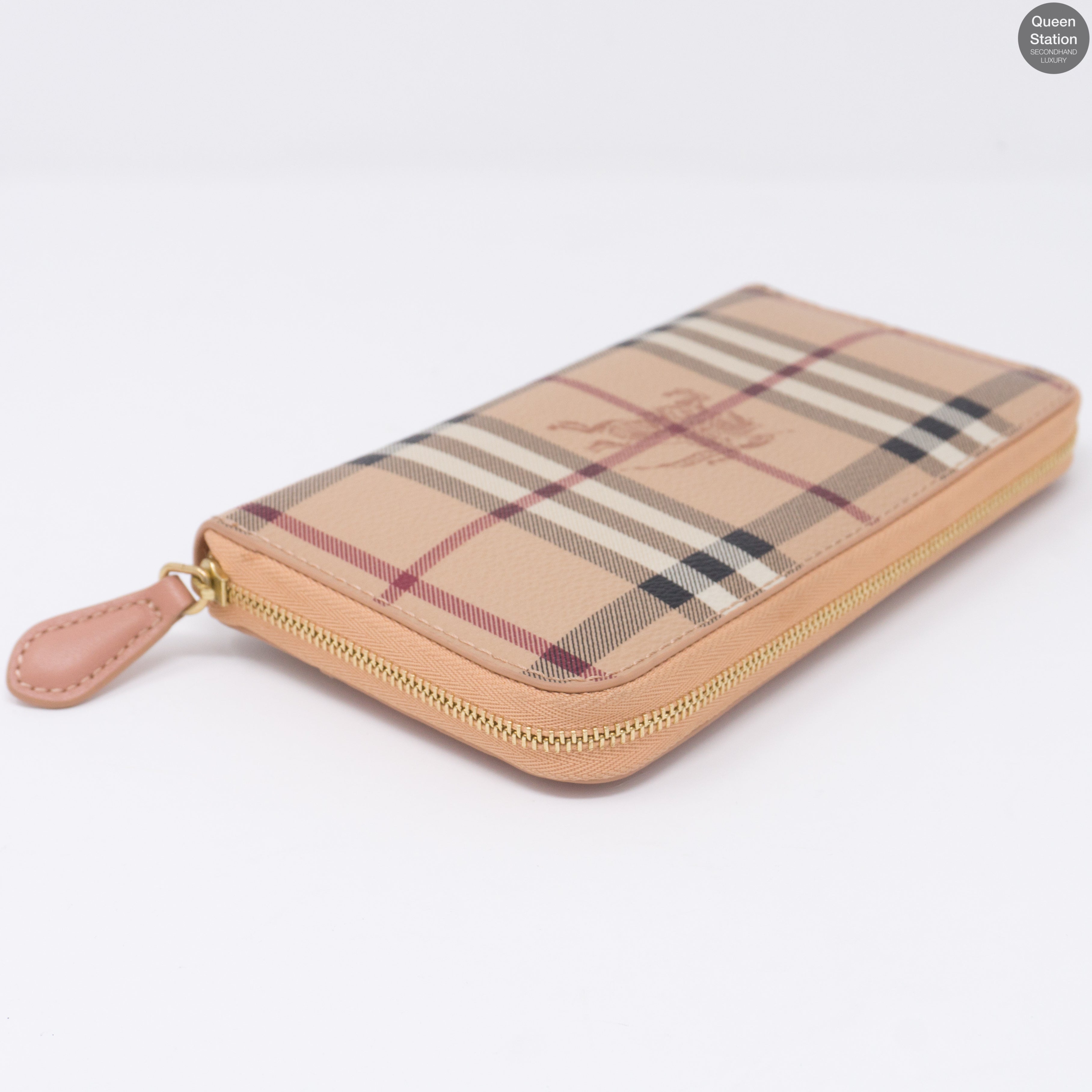 Elmore Haymarket Coral Pink Leather Zip Wallet