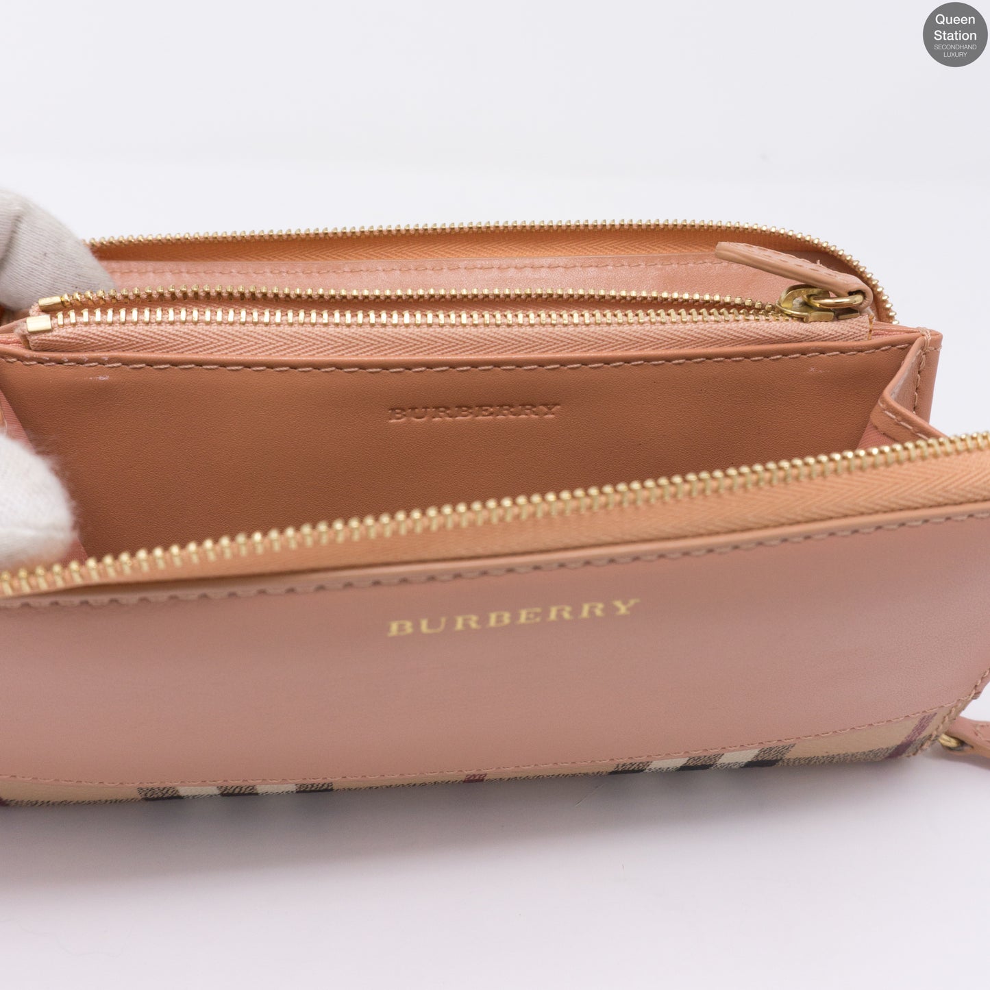Elmore Haymarket Coral Pink Leather Zip Wallet