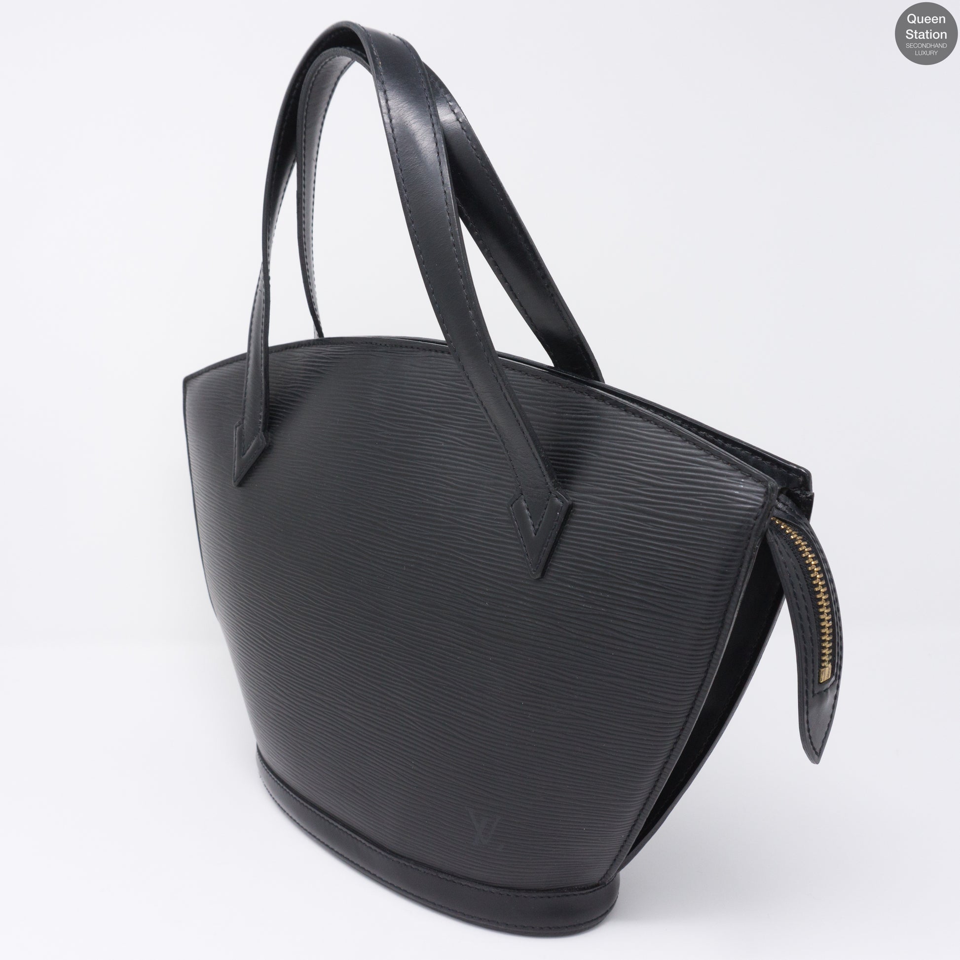 Louis Vuitton Saint-Jacques Epi Shoulder Bag Leather Black Ladies