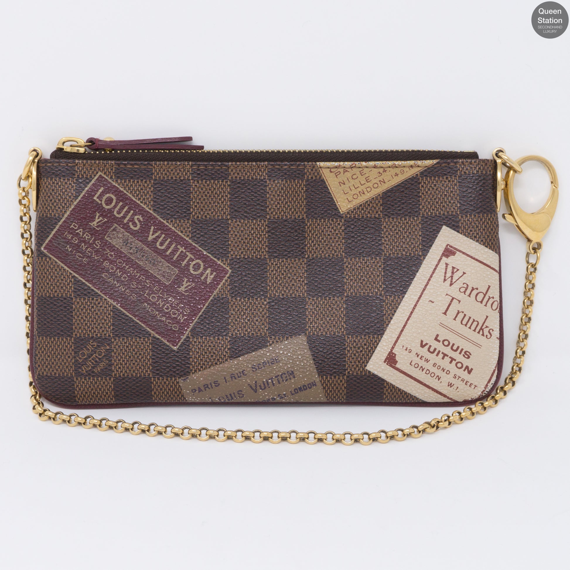 Louis Vuitton Damier Ebene Trunk Labels Milla Pochette N63080