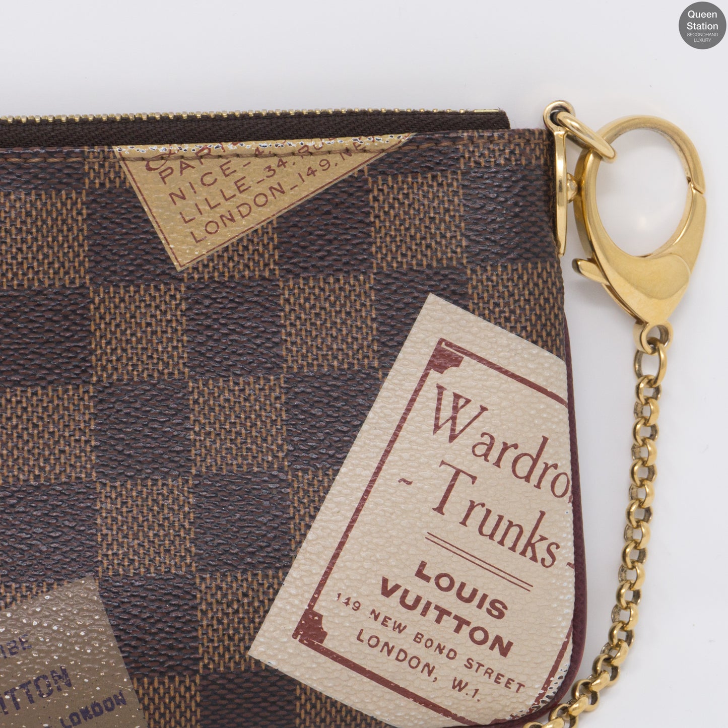 Louis Vuitton Damier Ebene Trunk Labels Milla Pochette N63080 Brown Cloth  ref.918738 - Joli Closet