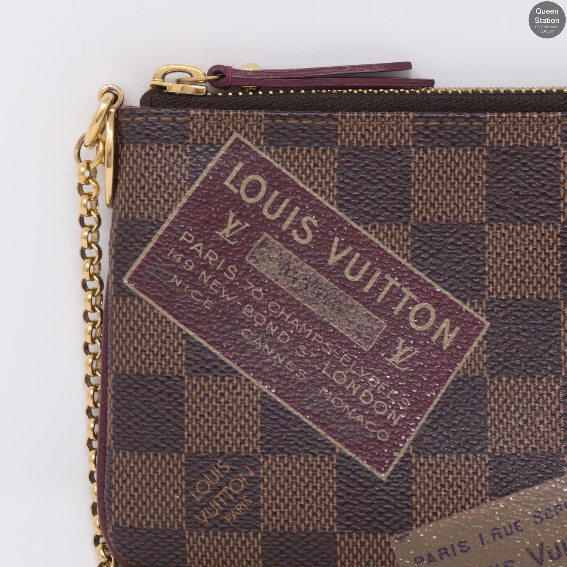 Louis Vuitton Damier Ebene Trunks Pochette Milla Wristlet Bag ref