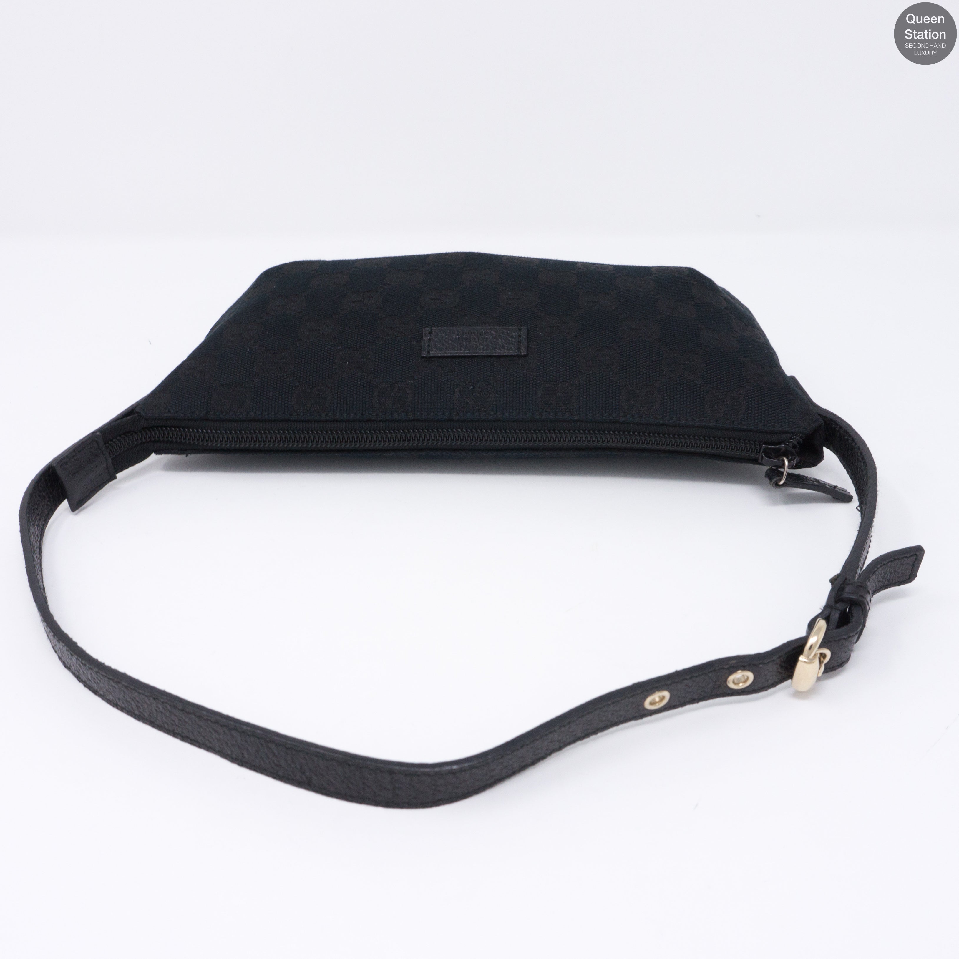 Black GG Monogram Canvas Pochette