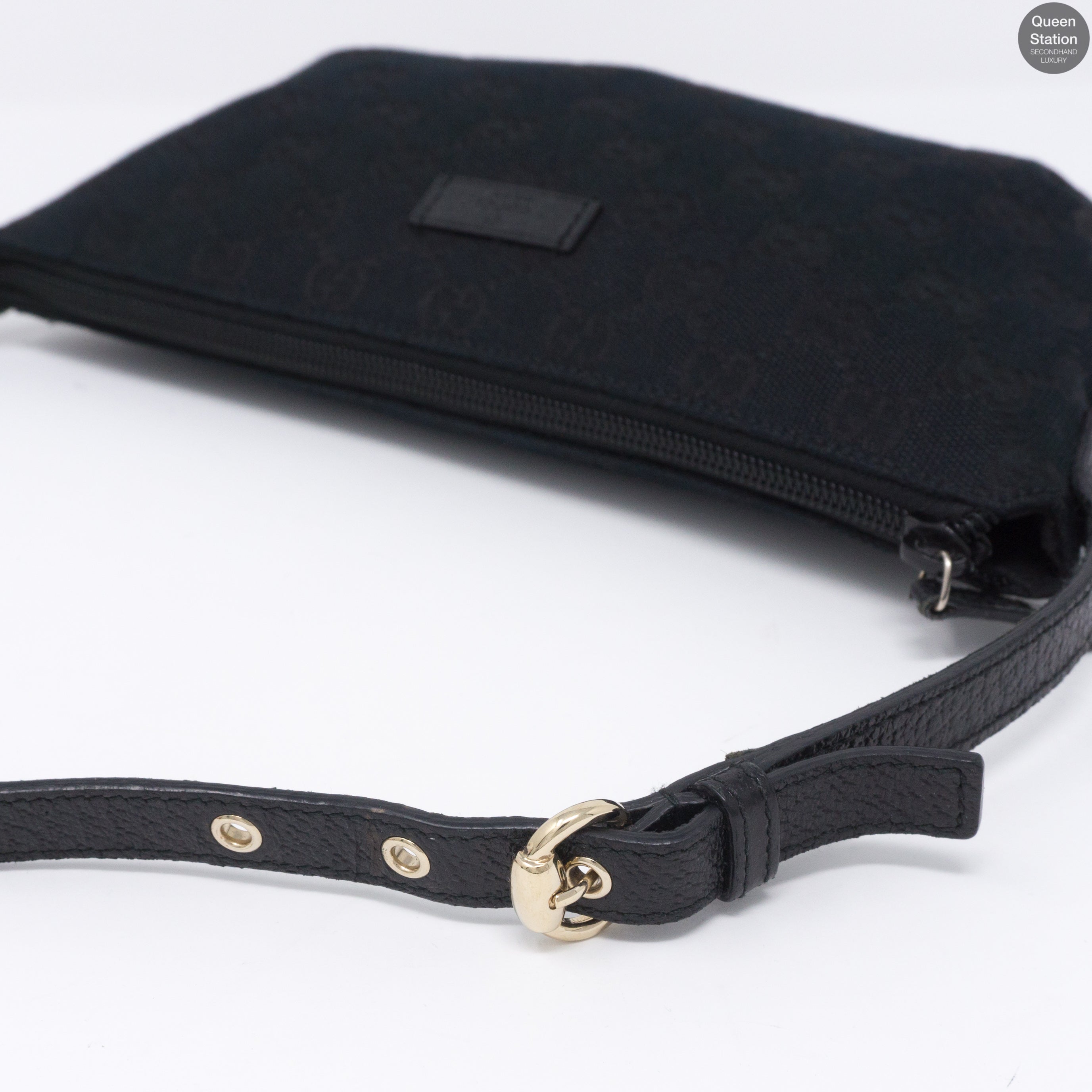 Black GG Monogram Canvas Pochette