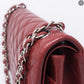 Classic Double Flap Maxi Red Caviarskin Leather SHW