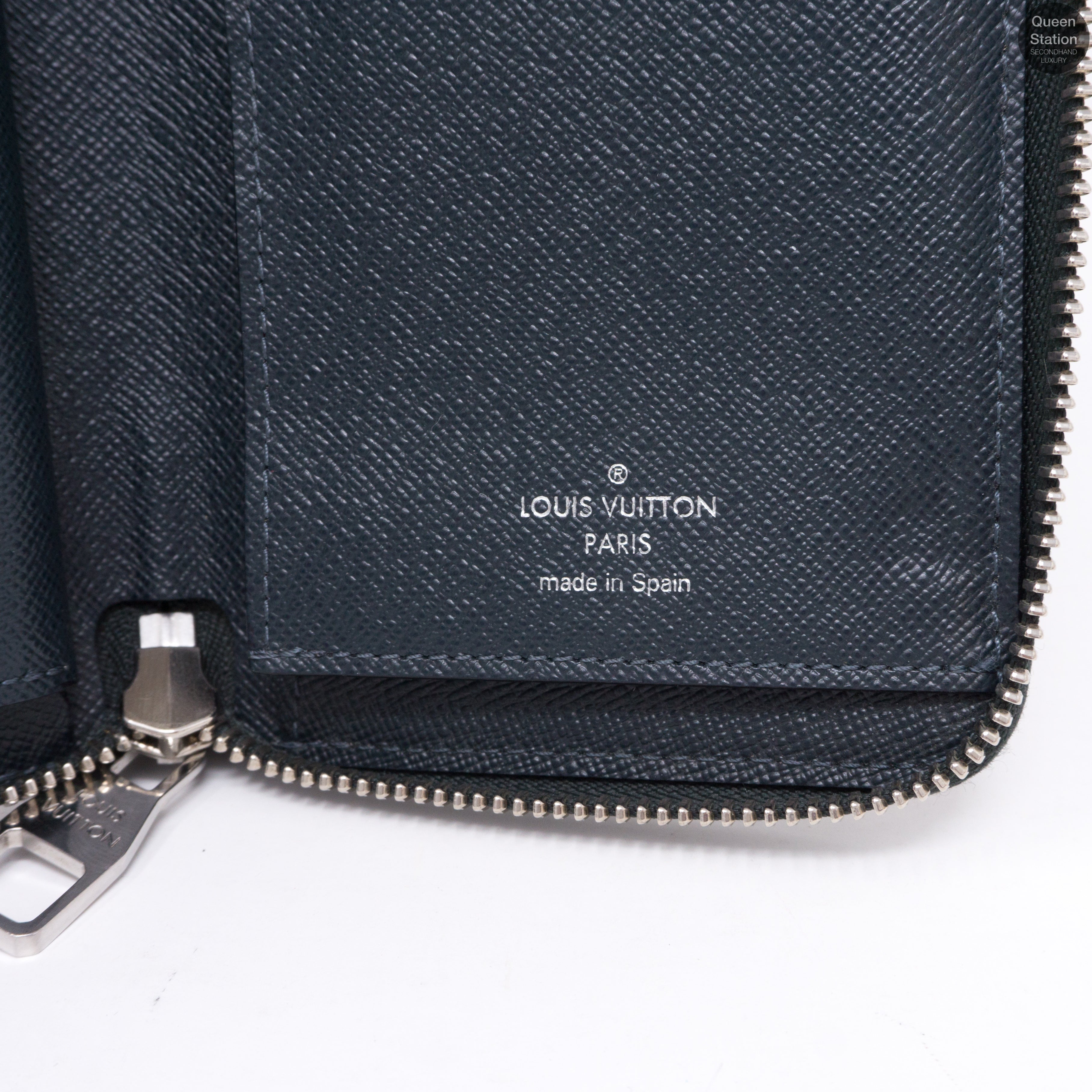 Zippy Vertical Monogram Cobalt Stripe Wallet