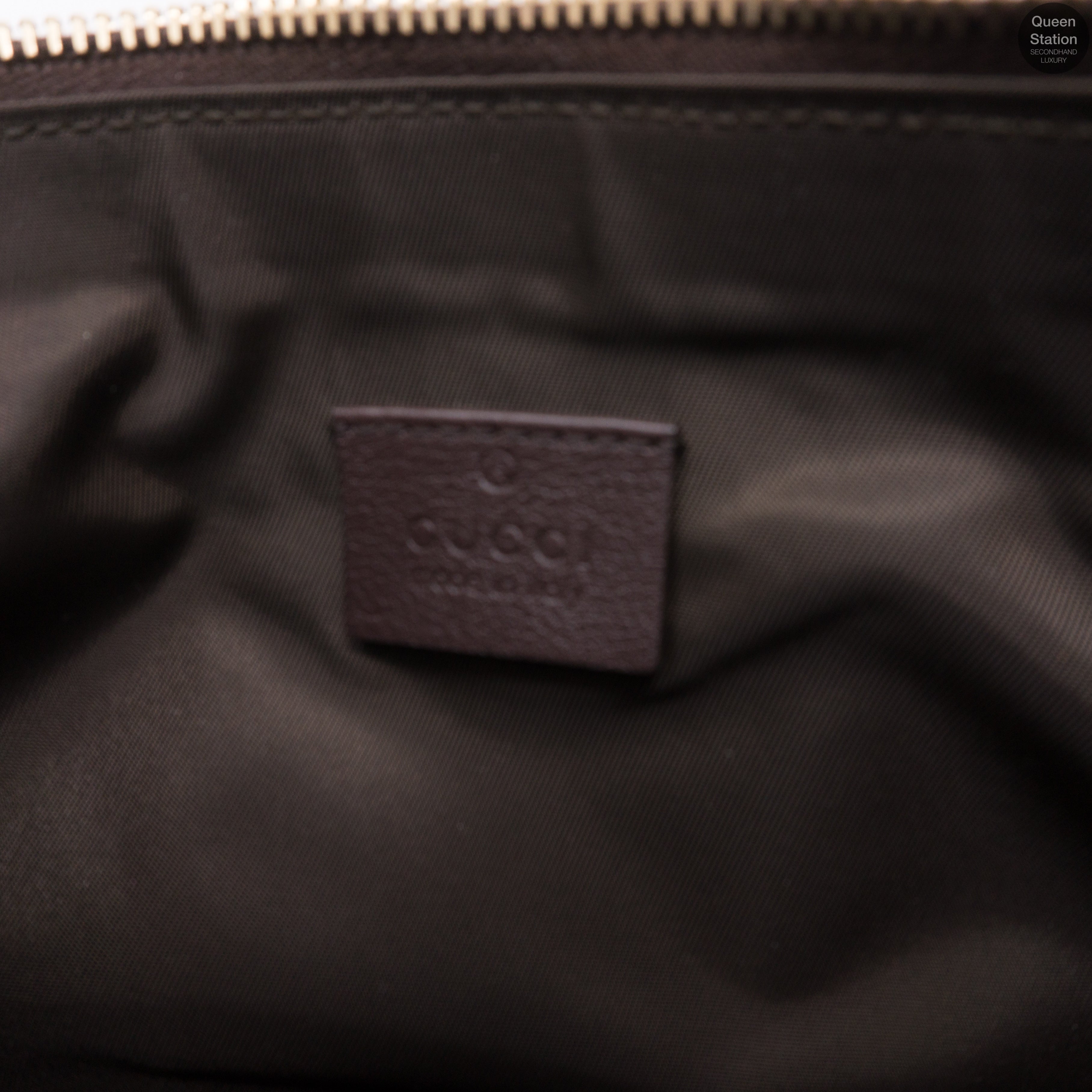 Guccissima GG Wristlet Pochette Brown Leather