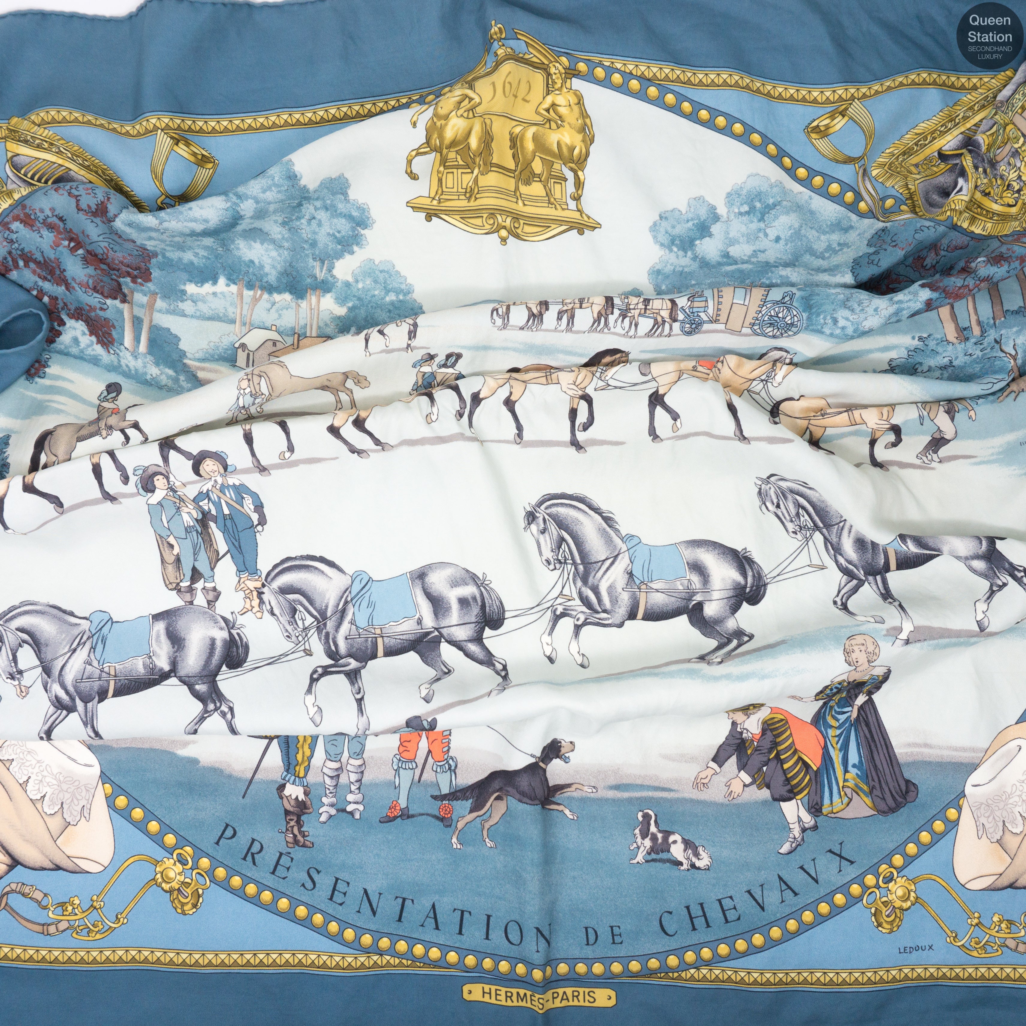 Silk Scarf 90 Presentation de Chevaux