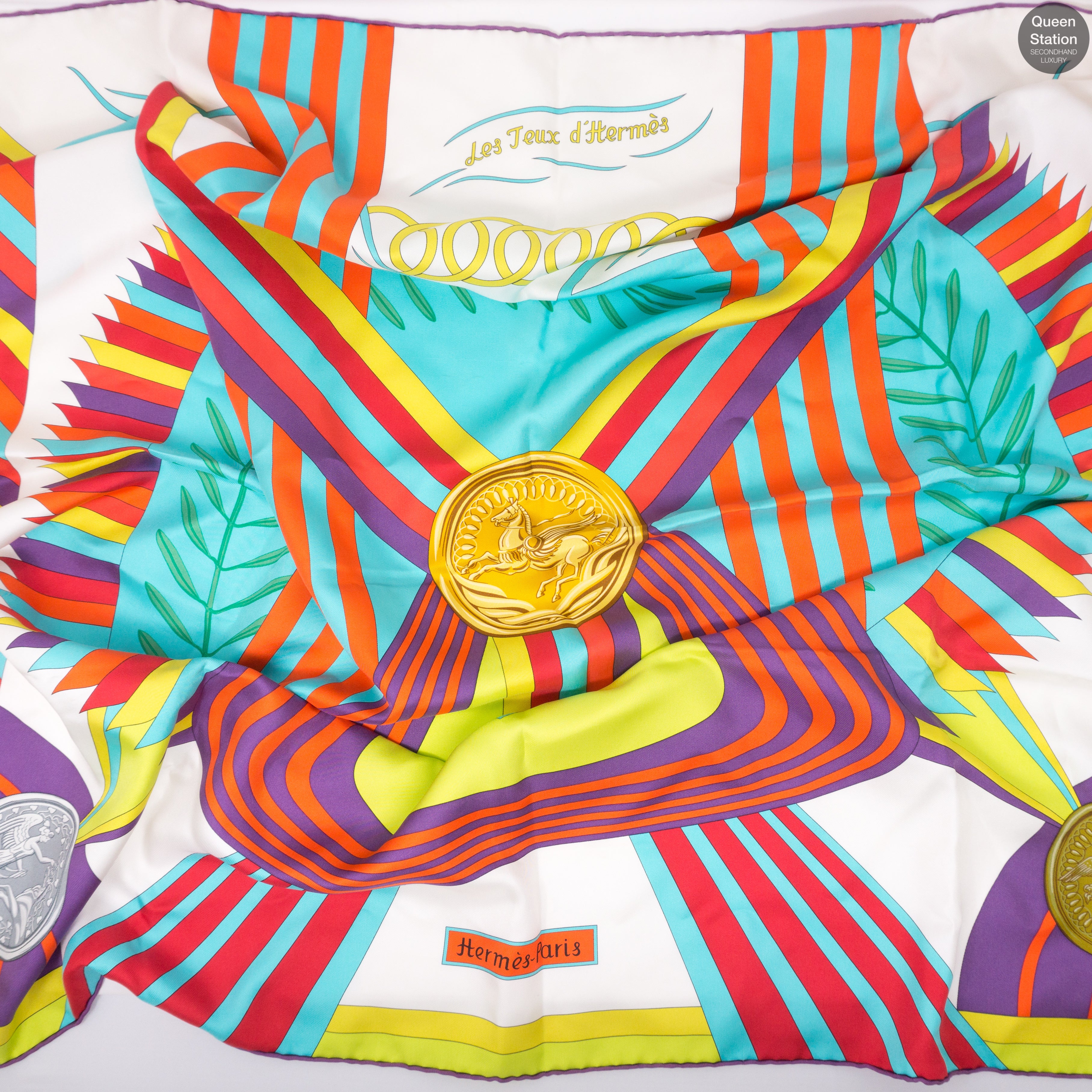 Silk Scarf 90 Les Teux d'Hermes