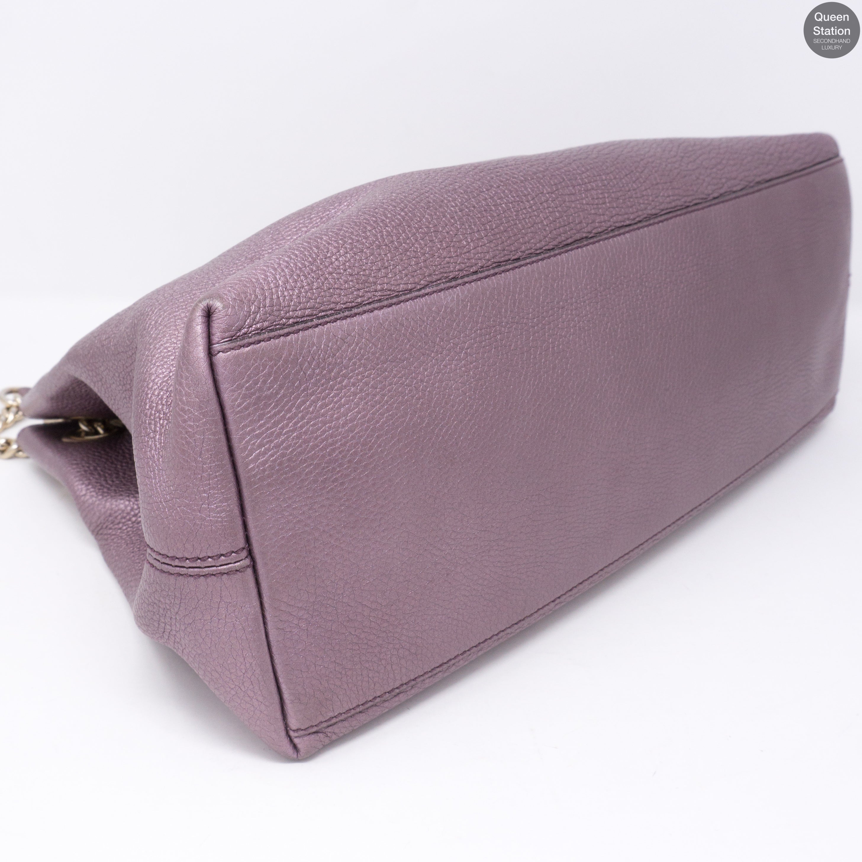 Soho Tassel Chain Metallic Purple Leather Bag