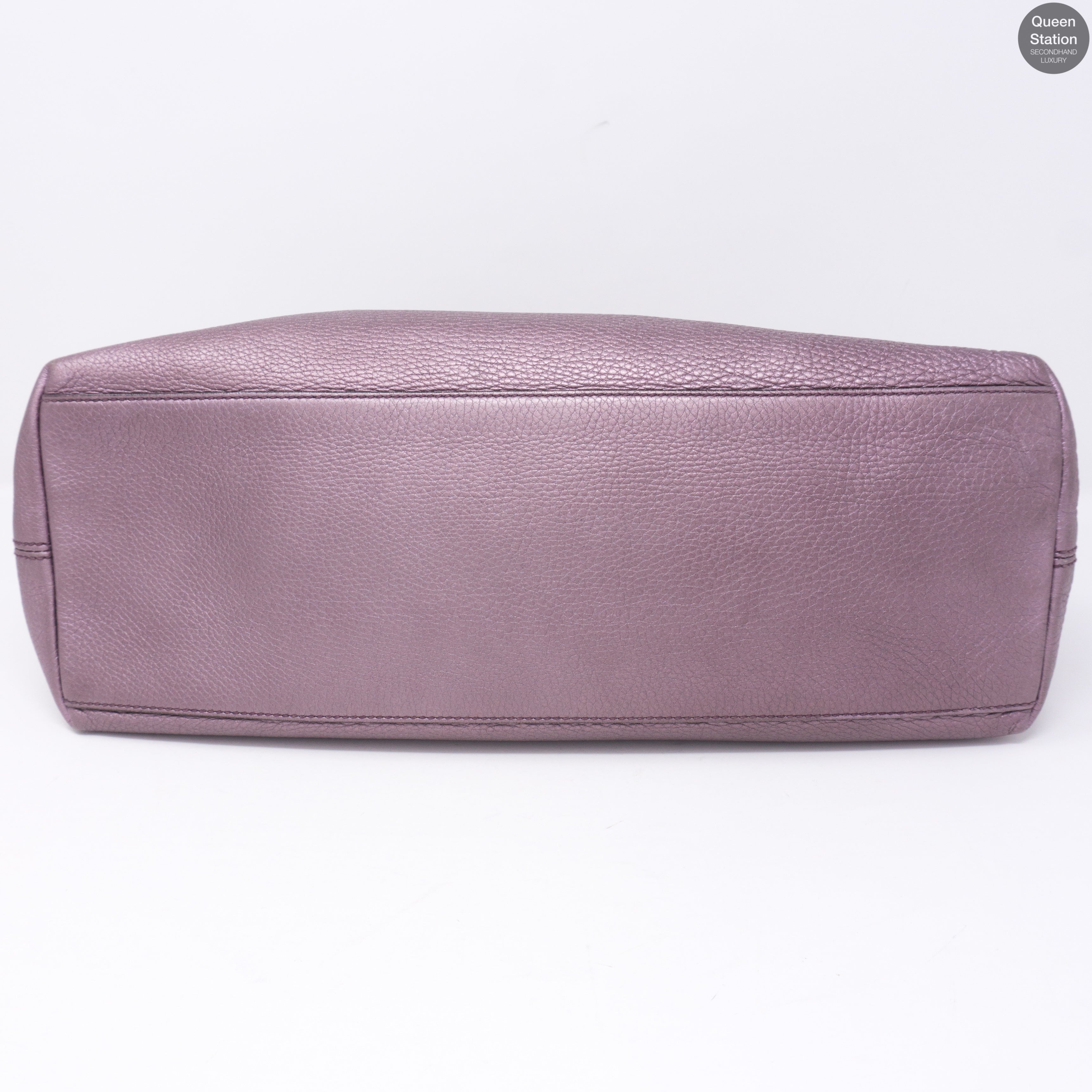 Soho Tassel Chain Metallic Purple Leather Bag