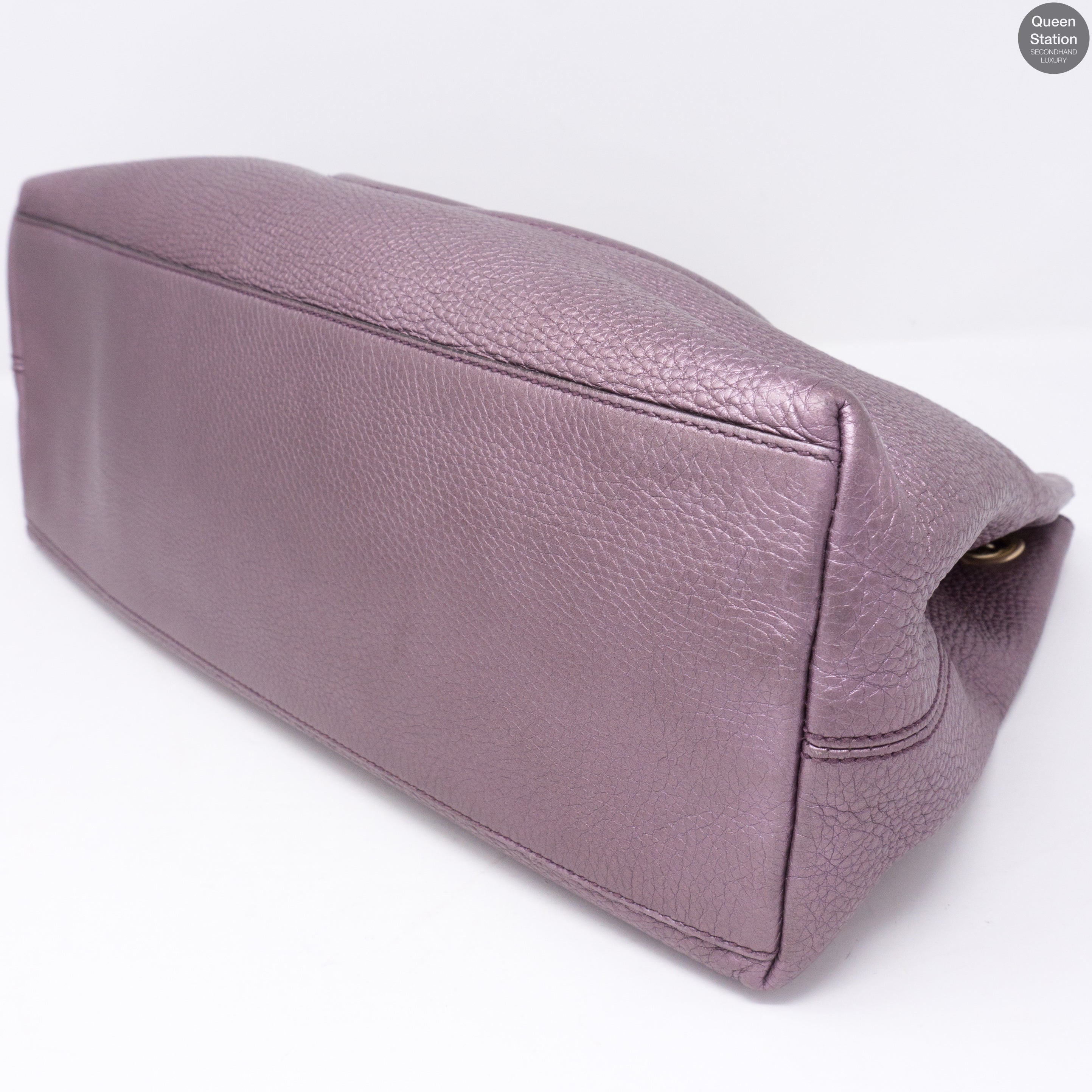 Soho Tassel Chain Metallic Purple Leather Bag