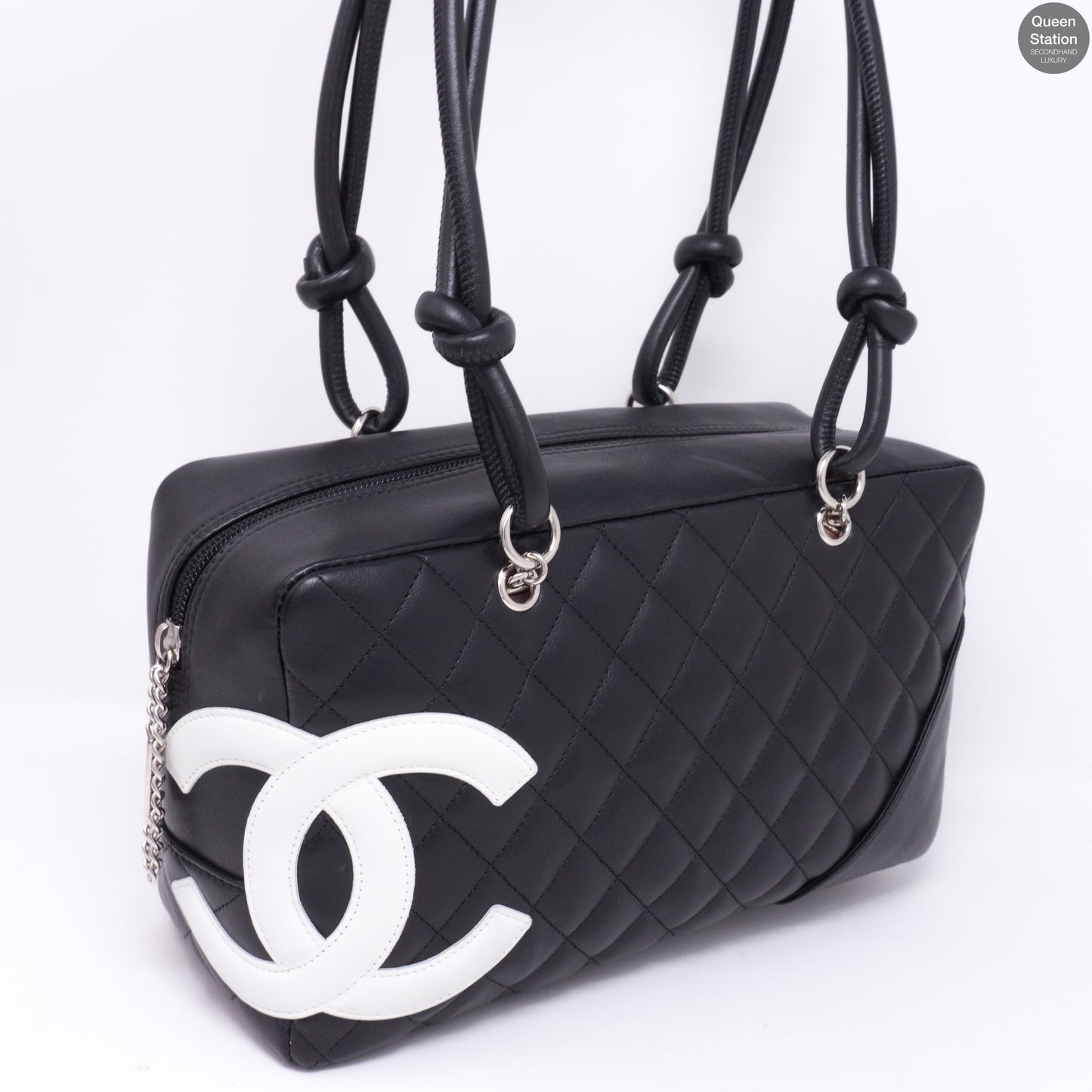 Cambon Bowler Quilted Leather Black