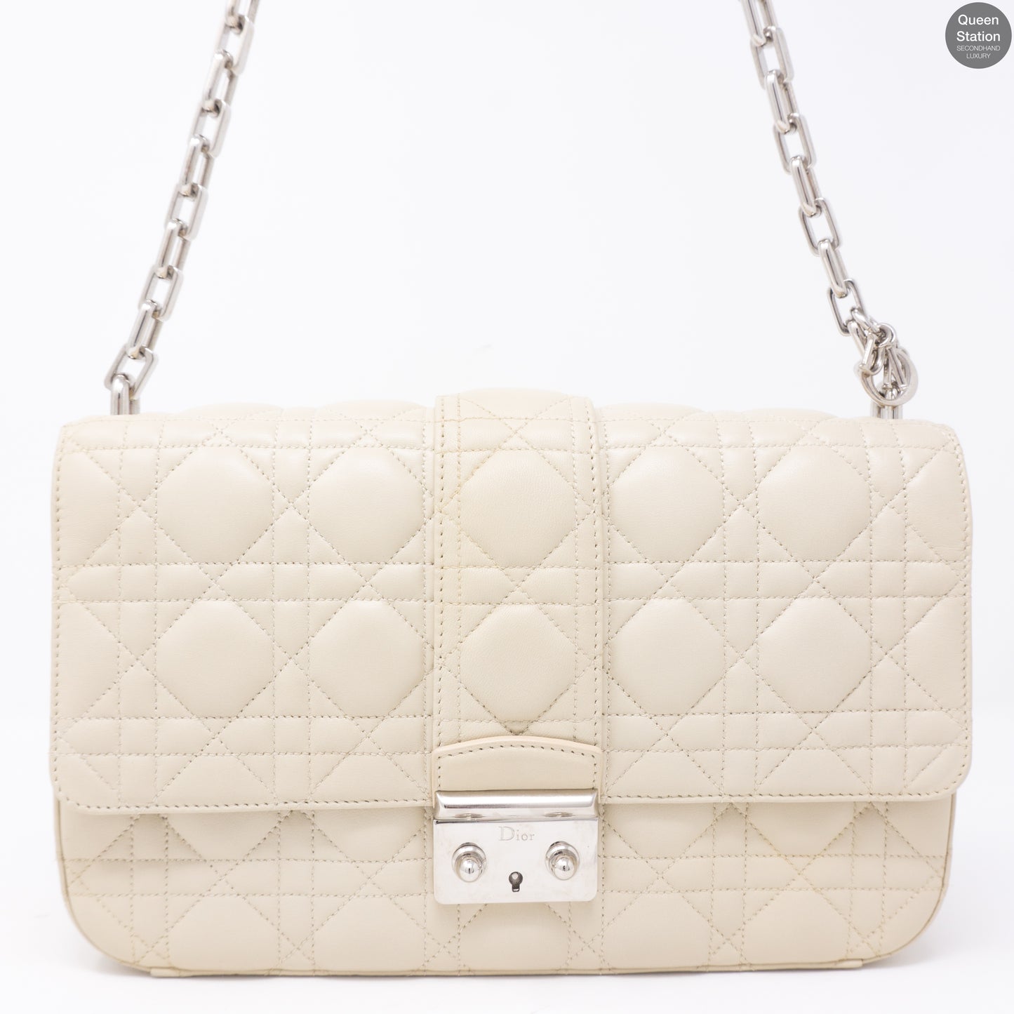 Miss Dior Medium Beige Leather Long Chain