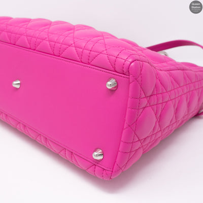 Lady Dior Large Rose Sorbet Leather