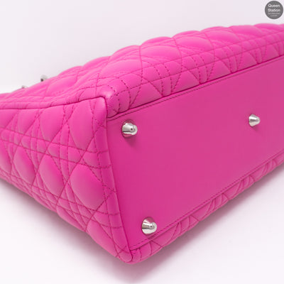 Lady Dior Large Rose Sorbet Leather