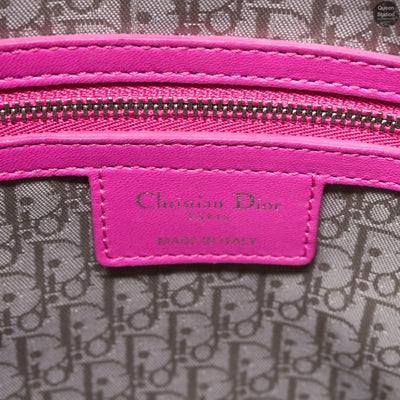 Lady Dior Large Rose Sorbet Leather