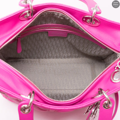 Lady Dior Large Rose Sorbet Leather