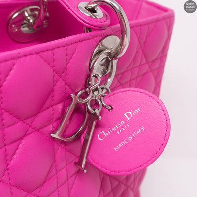 Lady Dior Large Rose Sorbet Leather