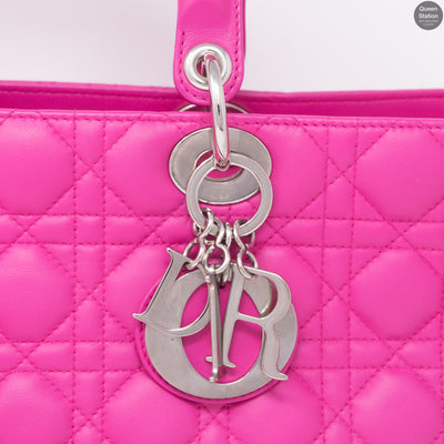 Lady Dior Large Rose Sorbet Leather