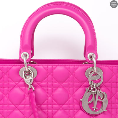 Lady Dior Large Rose Sorbet Leather