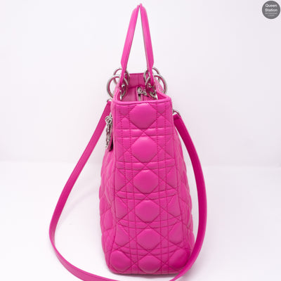 Lady Dior Large Rose Sorbet Leather