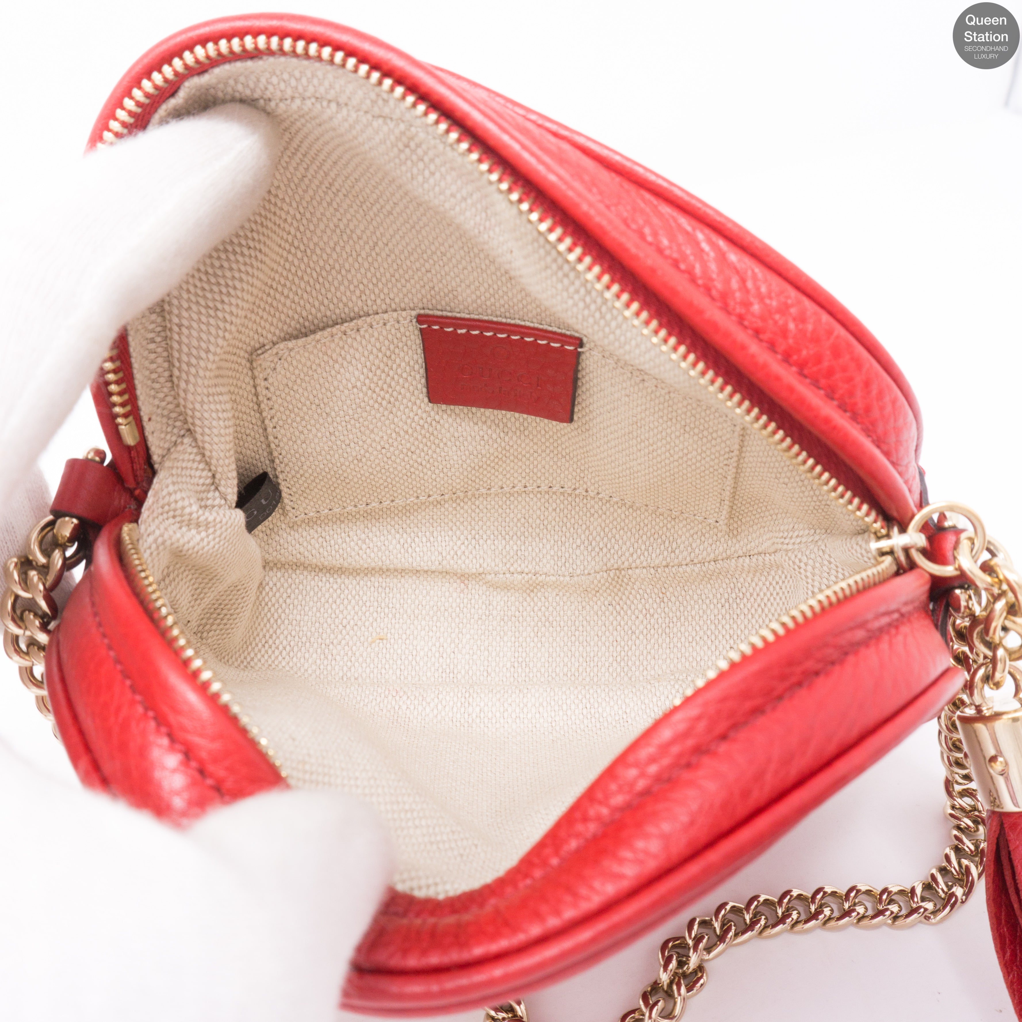 Soho Mini Chain Bag Red Leather