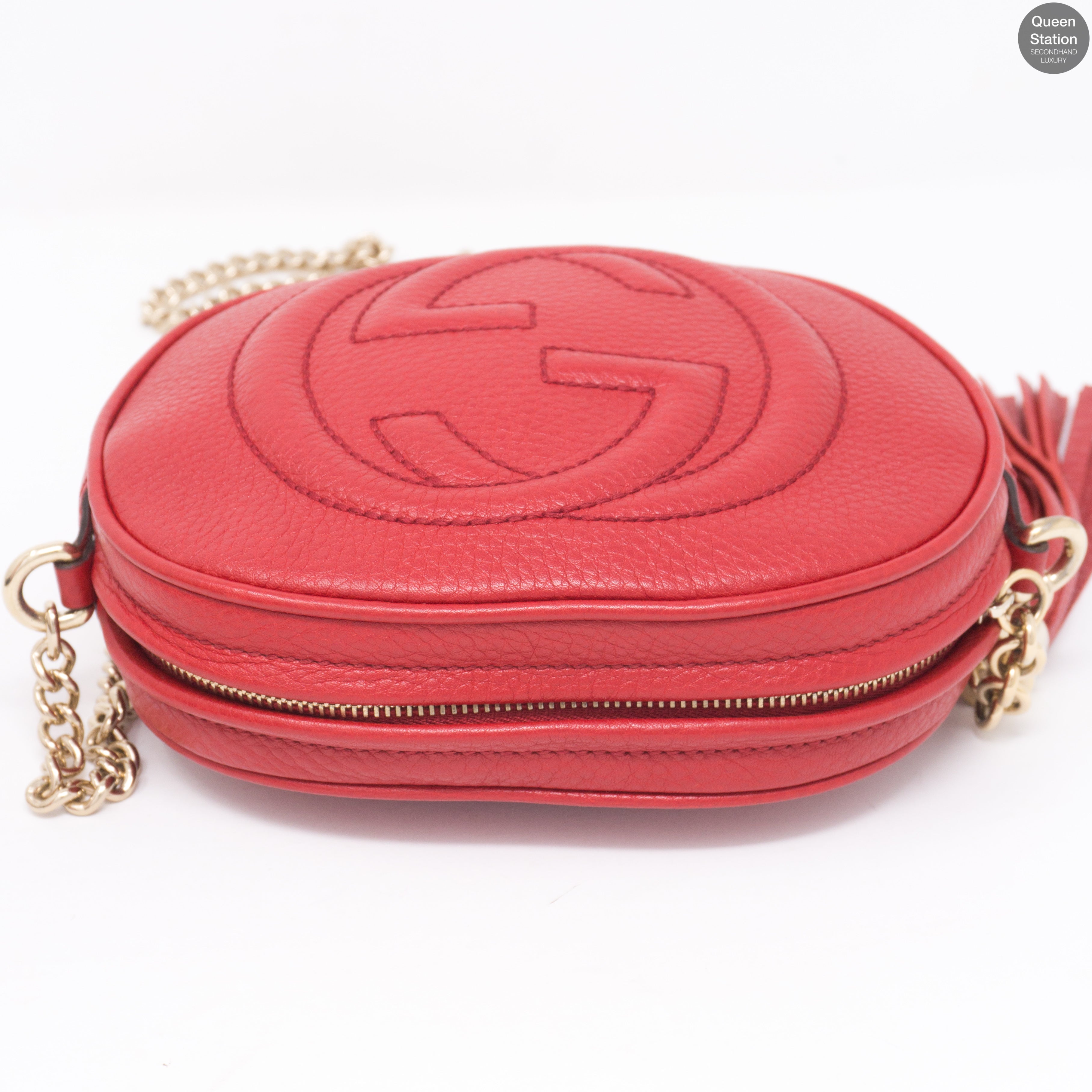 Soho Mini Chain Bag Red Leather