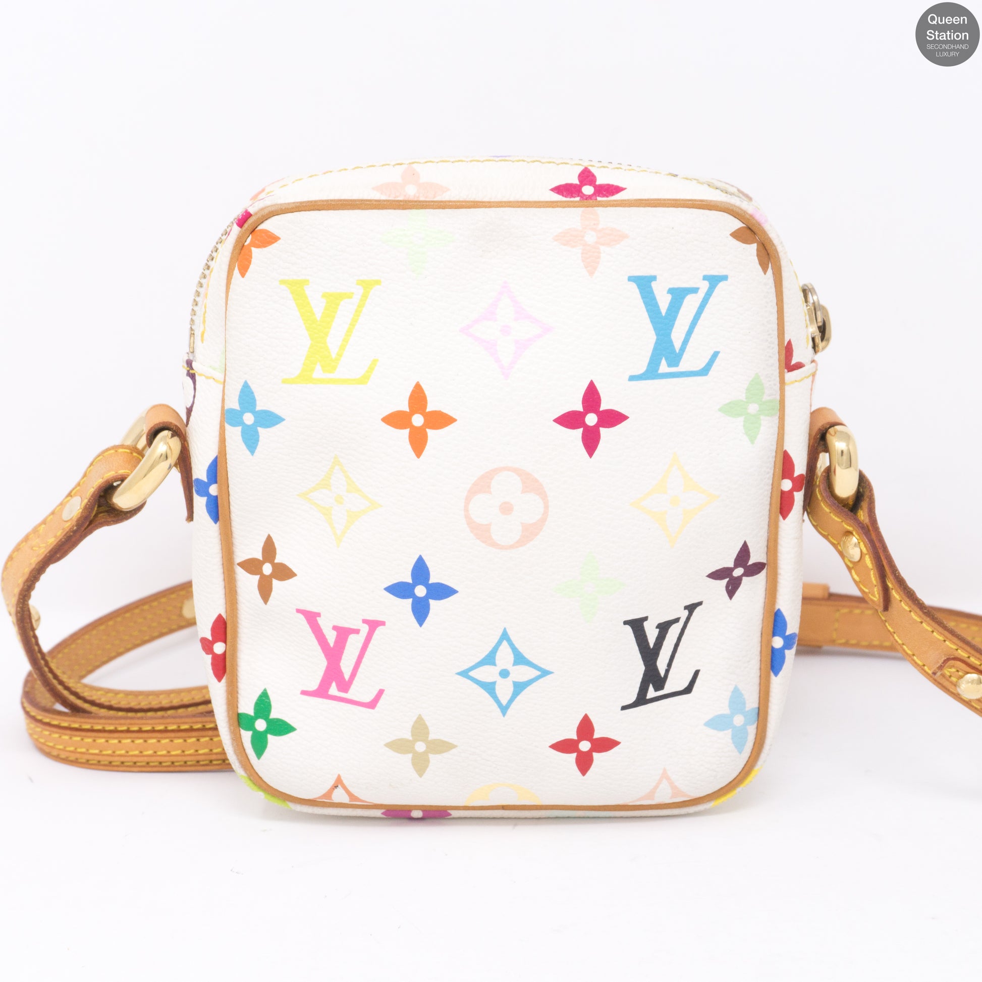 Louis Vuitton, Bags, Vtg Louis Vuitton Rift Mini Crossbody Shoulder Bag  White Multicolor Canvas